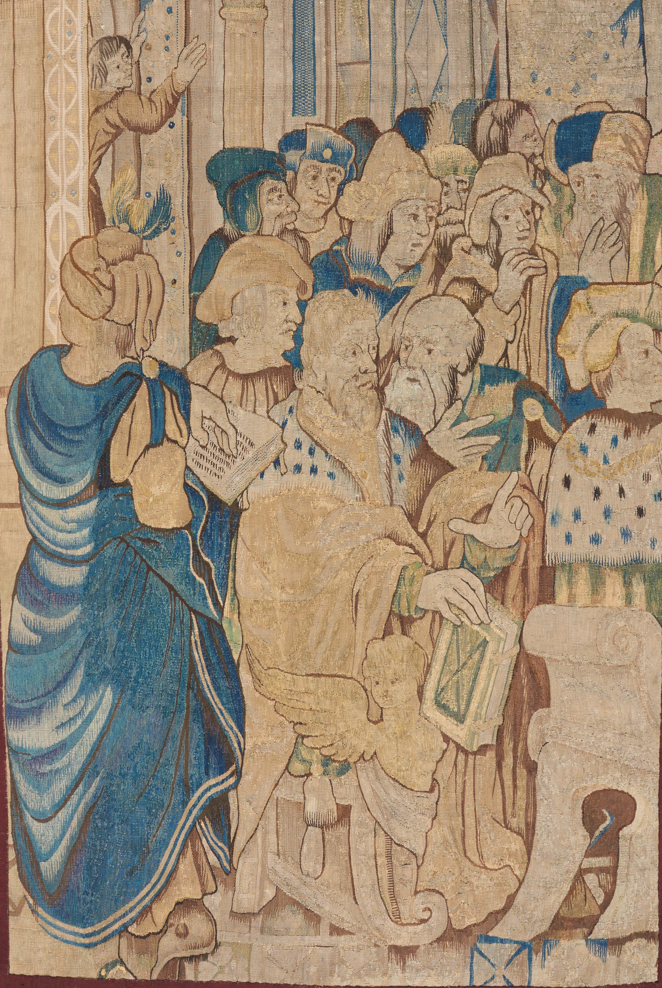 16th century Northern European tapestry fragment 