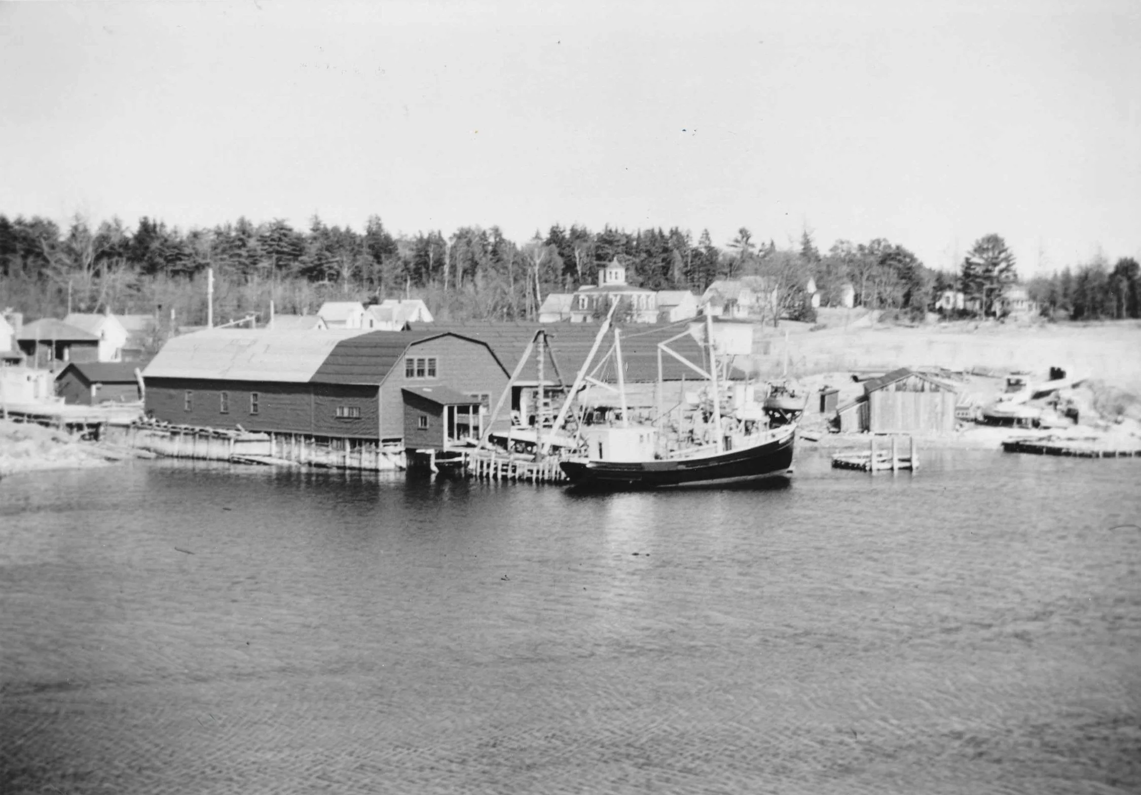 East Blue Hill yard, c. 1940s. Webber's Cove Boatyards. Blue Hill, Maine.