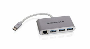 IOGEAR HUB-C Gigalinq USB-C to USB-A Hub with Ethernet Adapter, GUH3C34