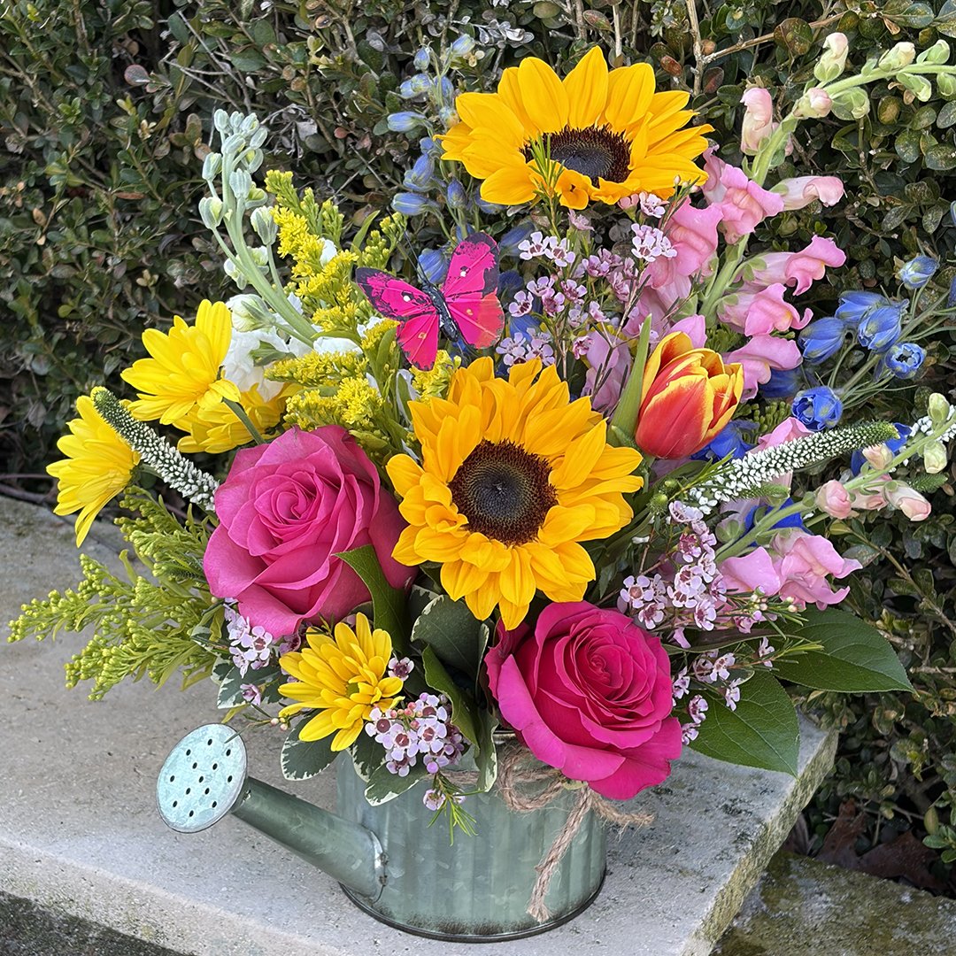 Watering Can Floral Arrangement