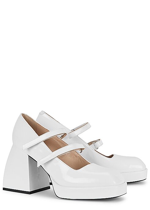 Nodaleto Bulla Babies 85 white patent leather pumps