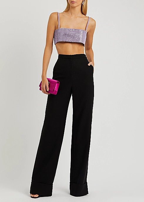NUE Studio Charlotte Lilac Cropped Crystal Top