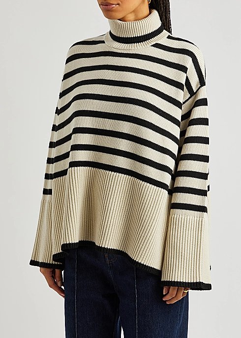 TOTÊME Striped roll-neck wool-blend jumper