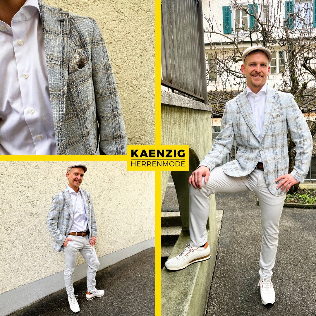 Stilvoll von Kopf bis Fuss! 🤩
Mit Eleganz und Flair ist dieses Outfit unschlagbar: weisses Hemd von @etonshirts, Chino-Hose von @albertopants  und ein raffiniertes Sakko von @carlgross. 
Die Peaky Blinders M&uuml;tze rundet den Look perfekt ab‼

Wir