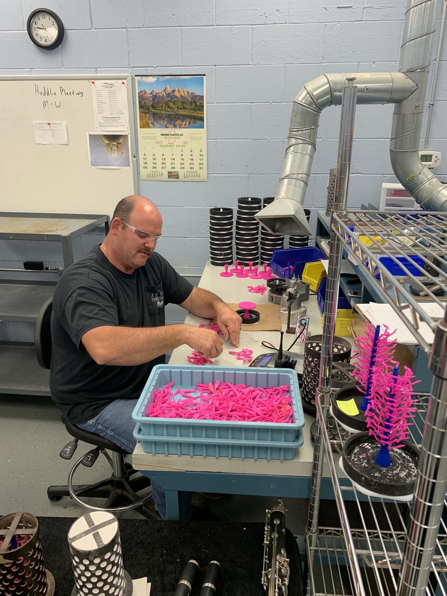 Plastic molds are made for each type of key. A “tree” of plastic molds is created for making a complete set of one type of key.