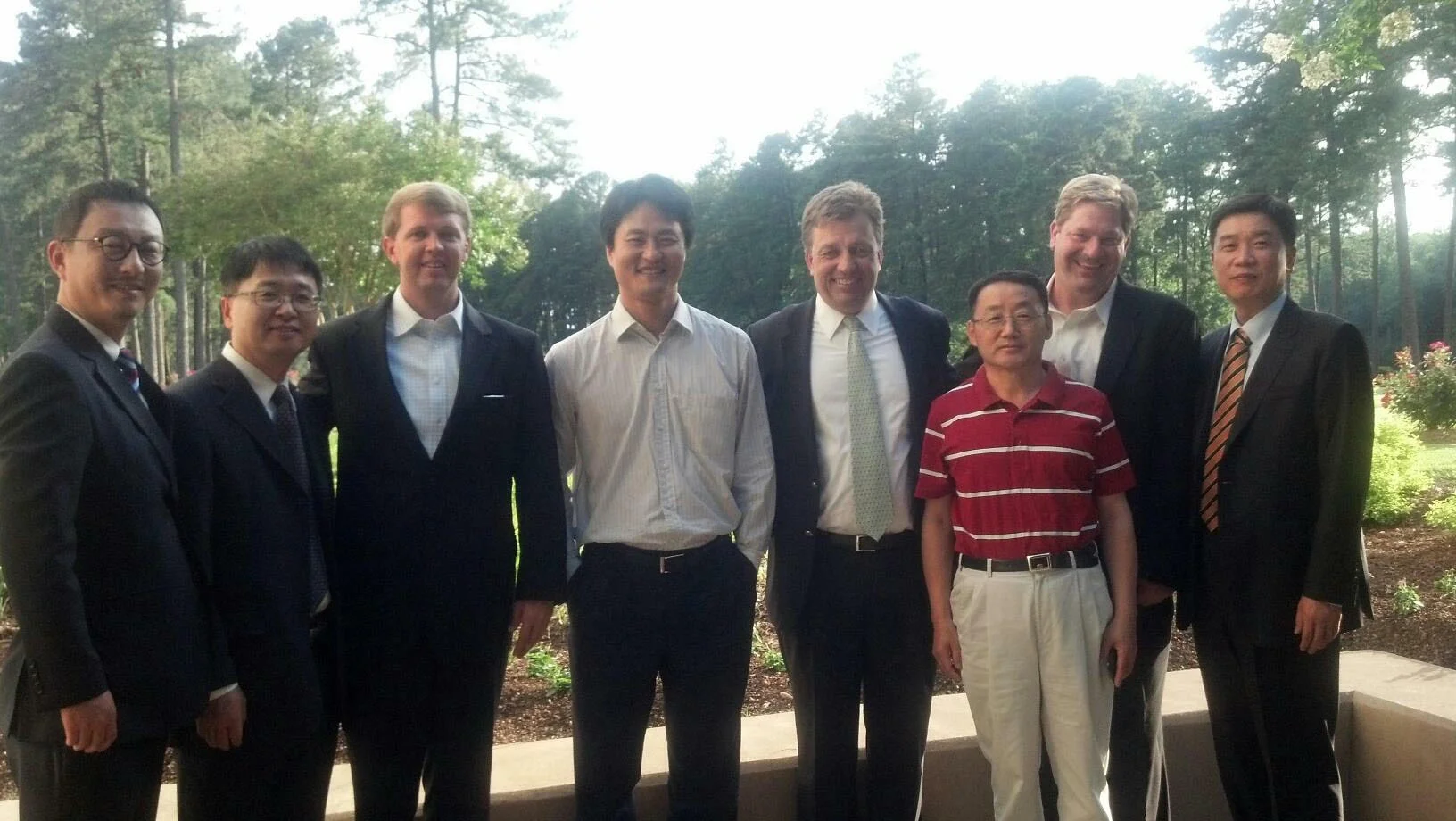 Chris Kim JD and KH Lee JD with Chris O'Conner, Director of Duke Heart University at Washington Duke Hotel leadership from Samsung/LG