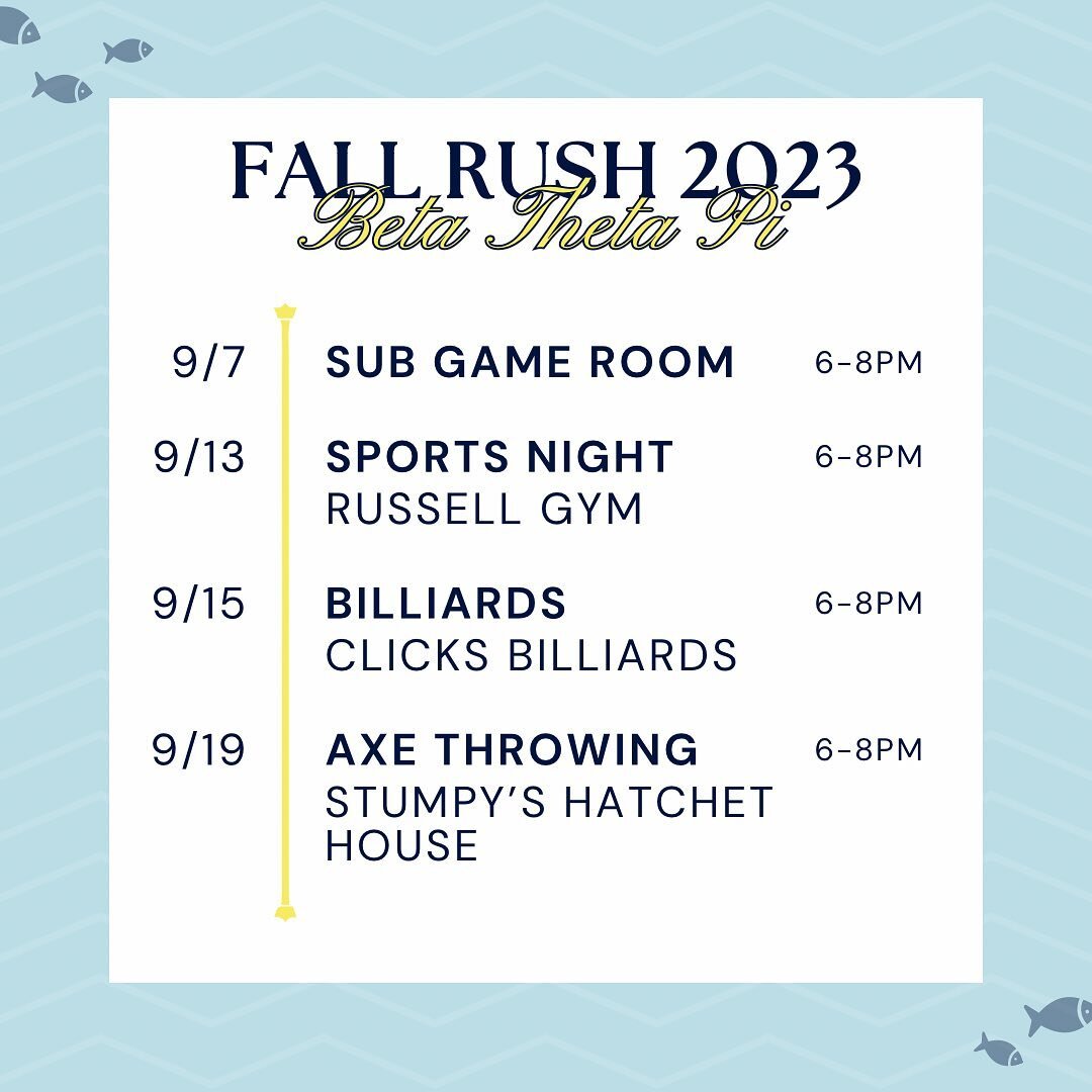 We are excited to announce our schedule and contact information for Fall Rush! #RushBeta