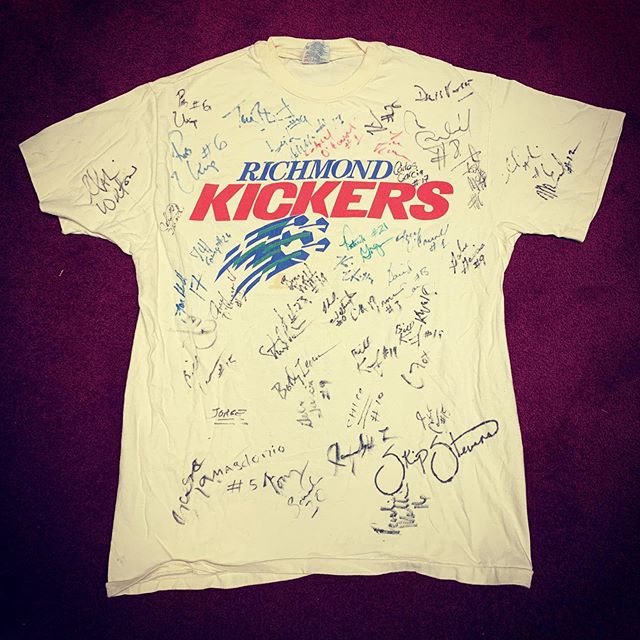 My shirt from the summer I got to be the water boy for the Kickers. Leigh Cowlishaw and Rob Ukrop on their about 8 times in total. Richie Williams makes an appearance. Not sure who else I recognize. @richmondkickers what about you?