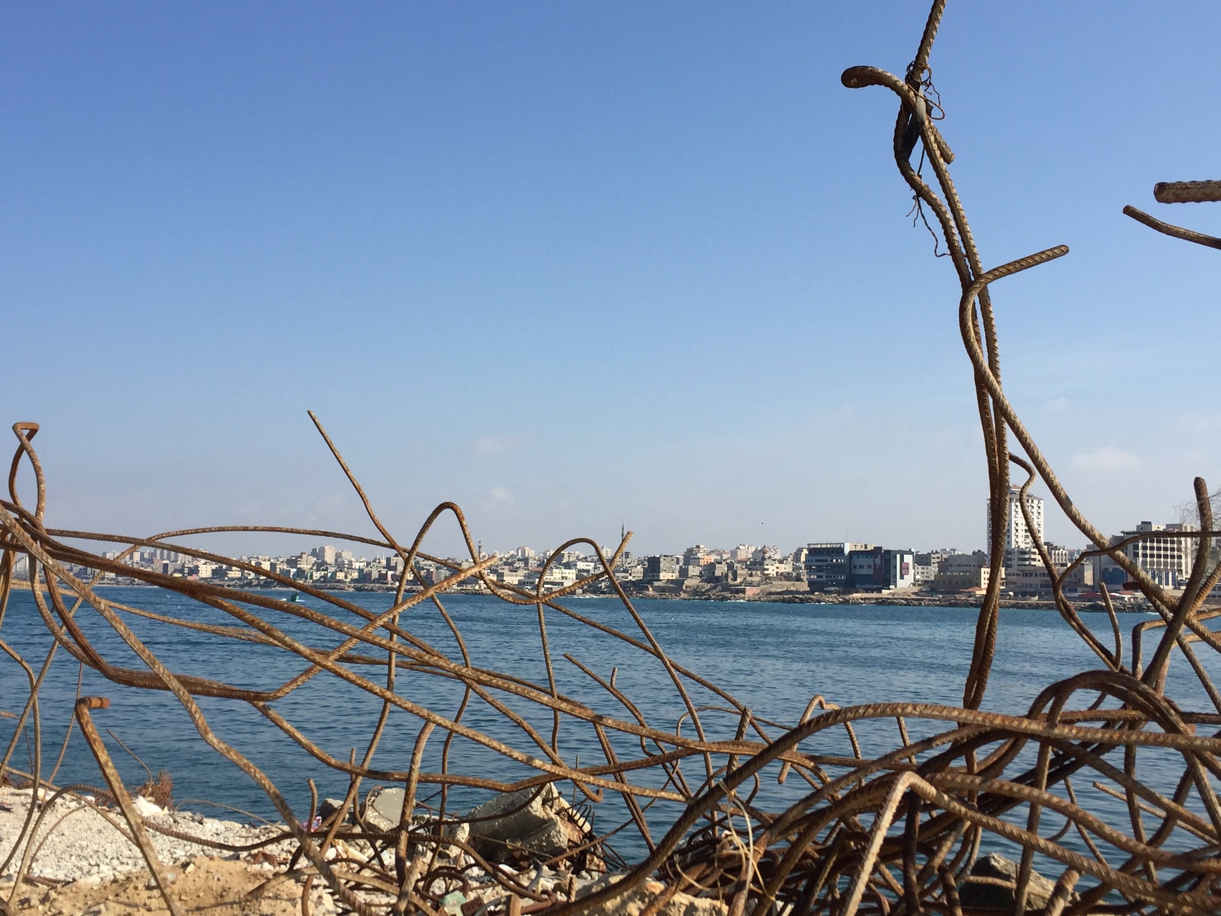 Gaza harbor - whose walls are extended with every shelling