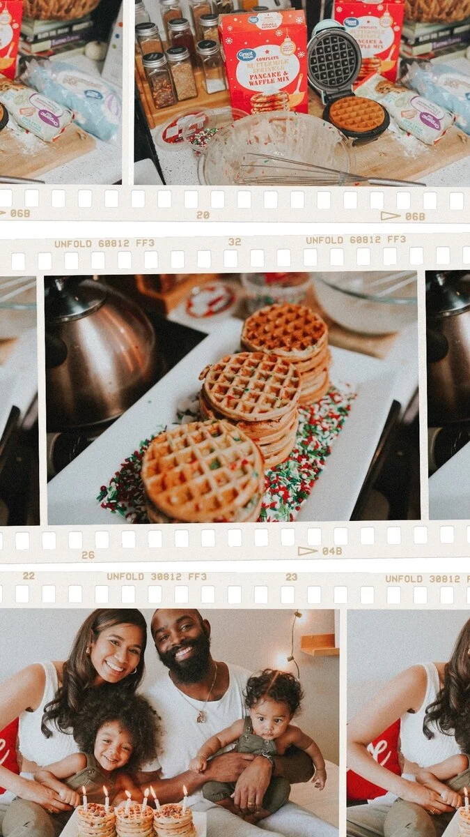 Holiday breakfast waffles.