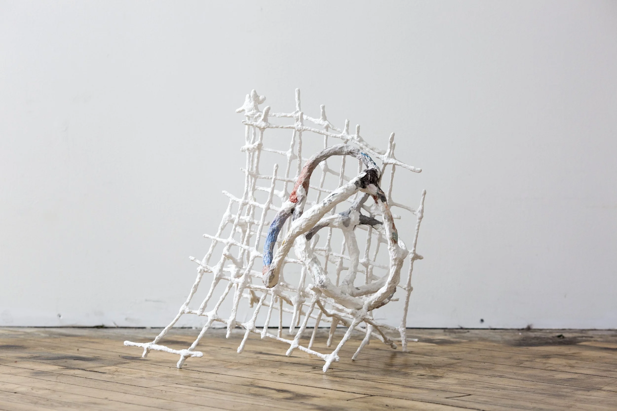 Turn to Earth 19" x 13" x 16" handmade paper, wire, plaster, 2017