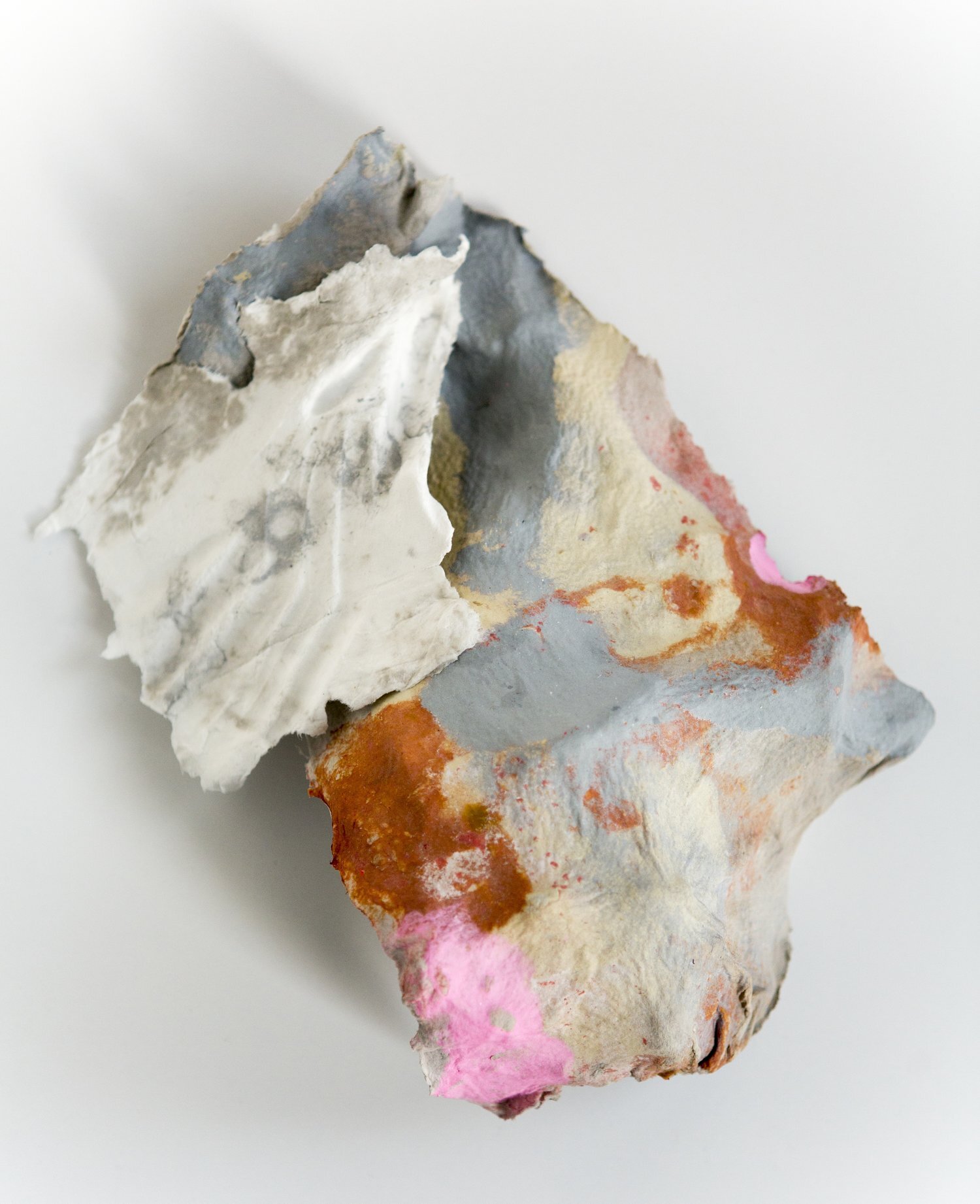 Forward Echo IV 14" x 12" x 4", Cast cotton paper and linen, 2015