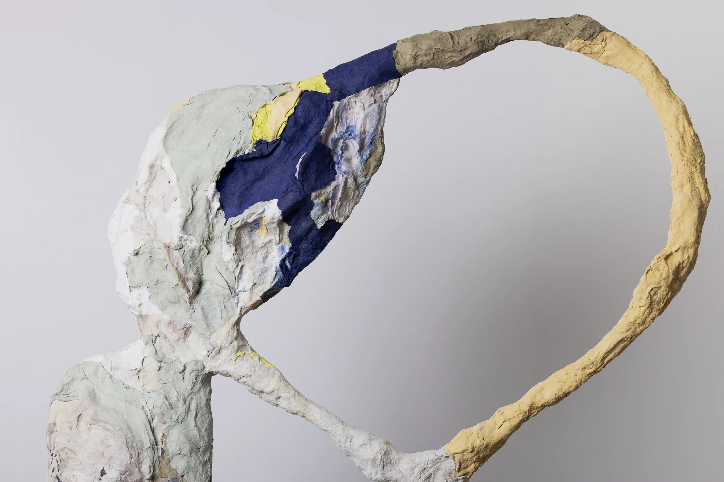 Whisper Wave 74” x 36” x 14.5” handmade paper, pulp paint, paper mache, steel, 2025