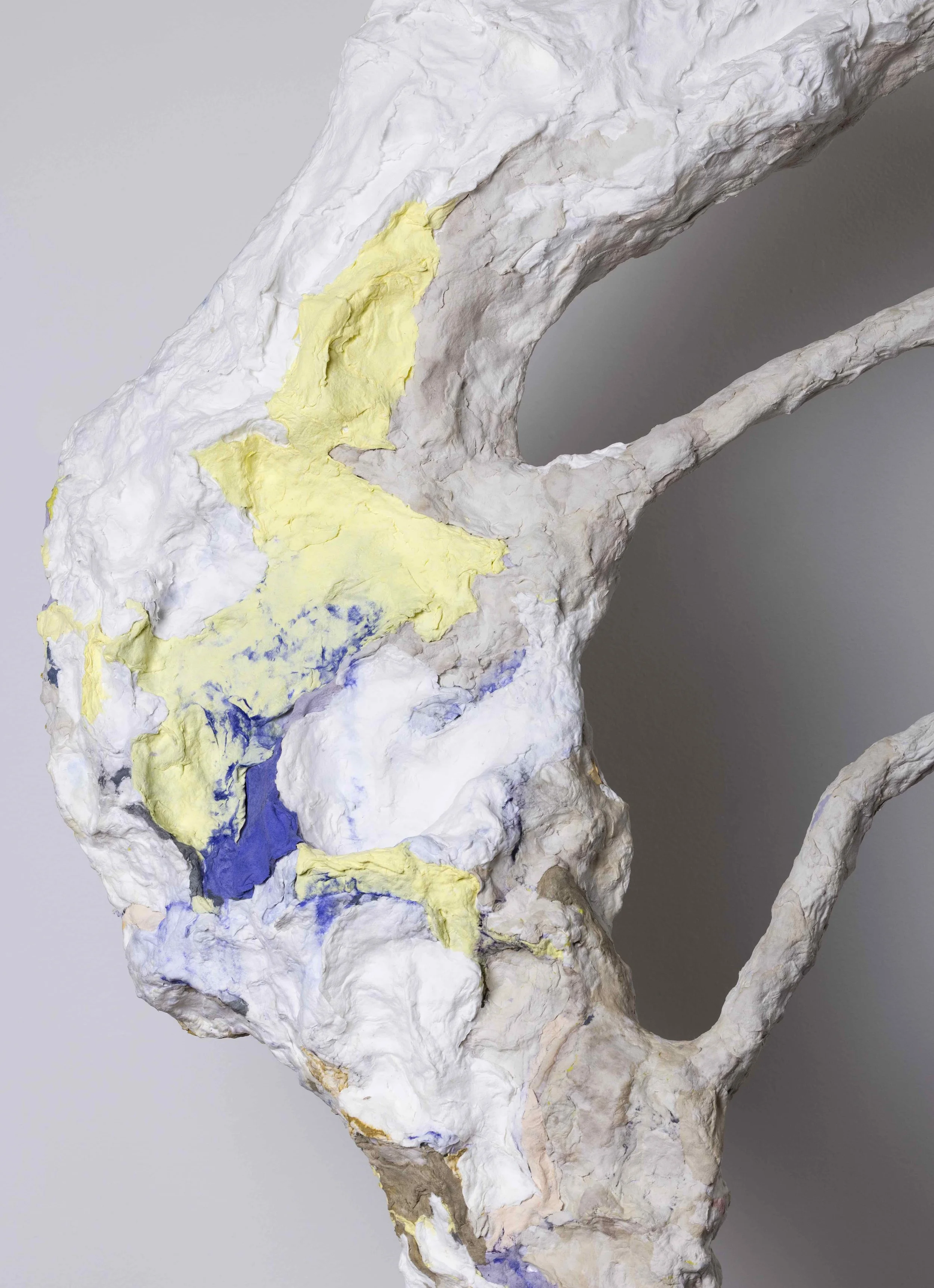 Days of Year 84” x 37” x 14" handmade paper, pulp paint, paper mache, steel, 2025