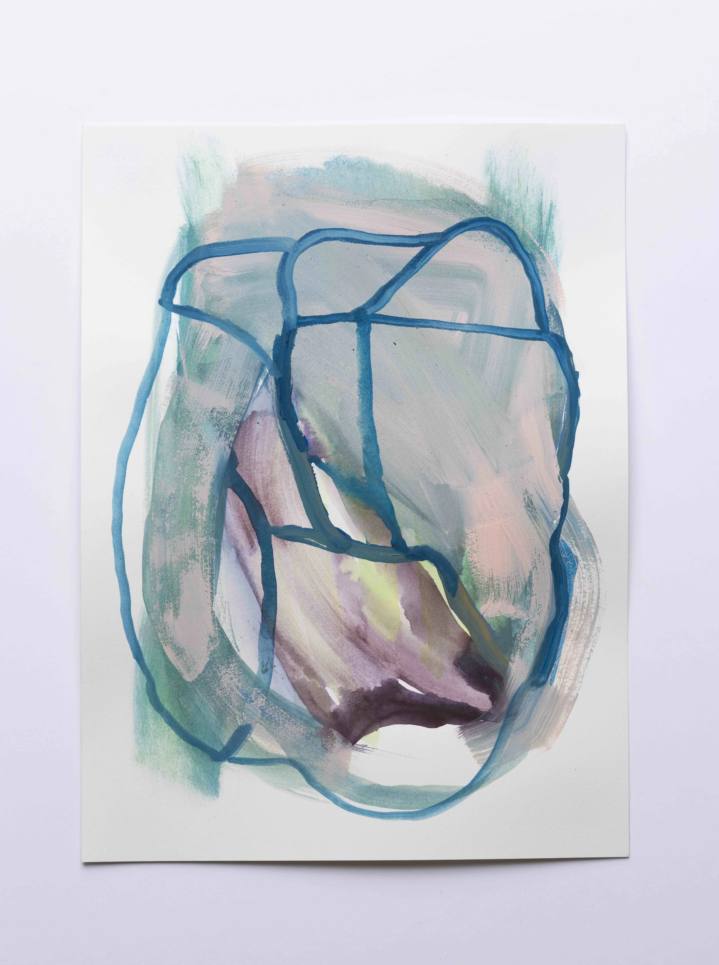 Night Drawing 12" x 9" goauche on watercolor paper, 2025
