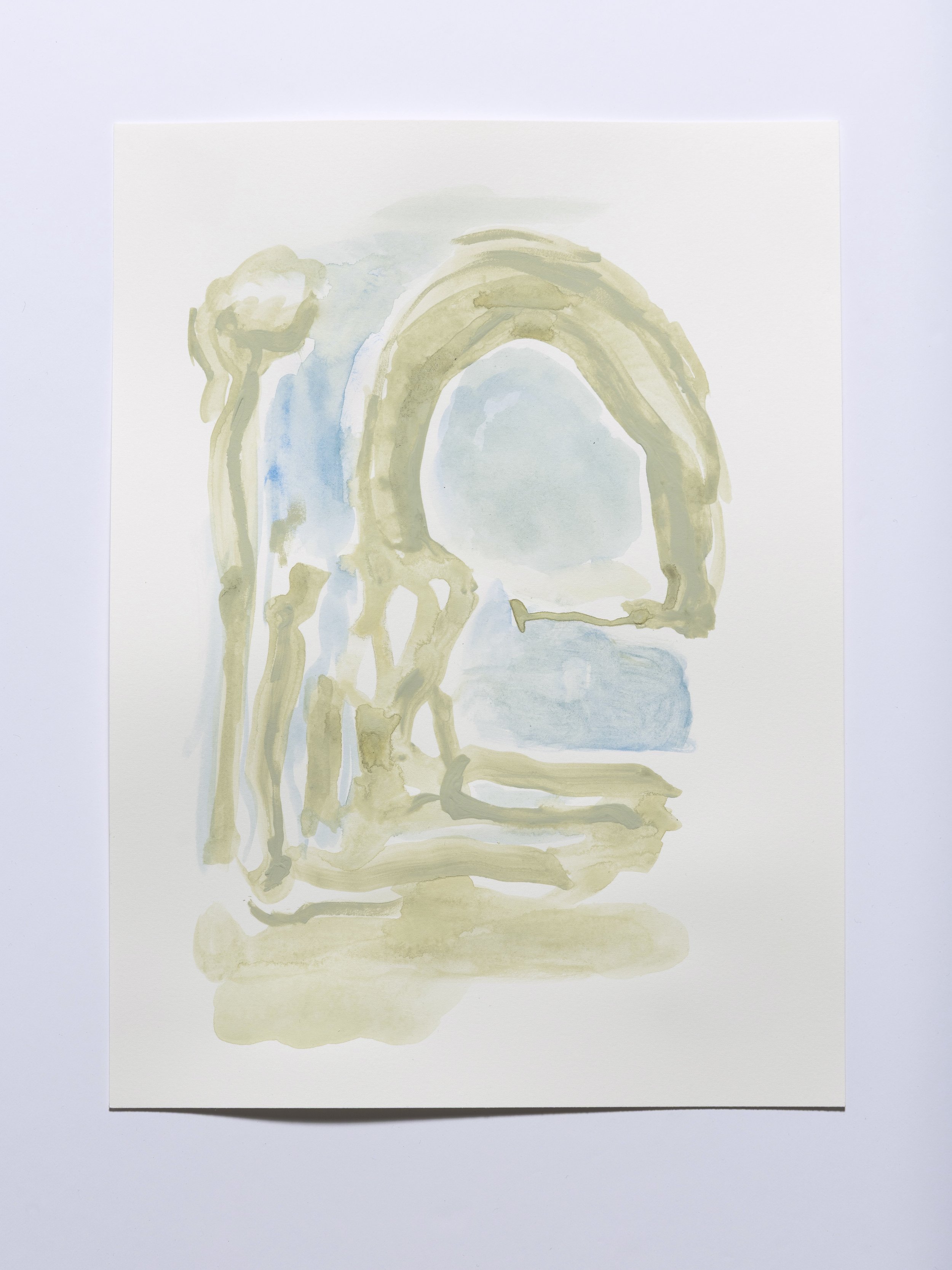 Night Drawing 12" x 9" goauche on watercolor paper, 2026