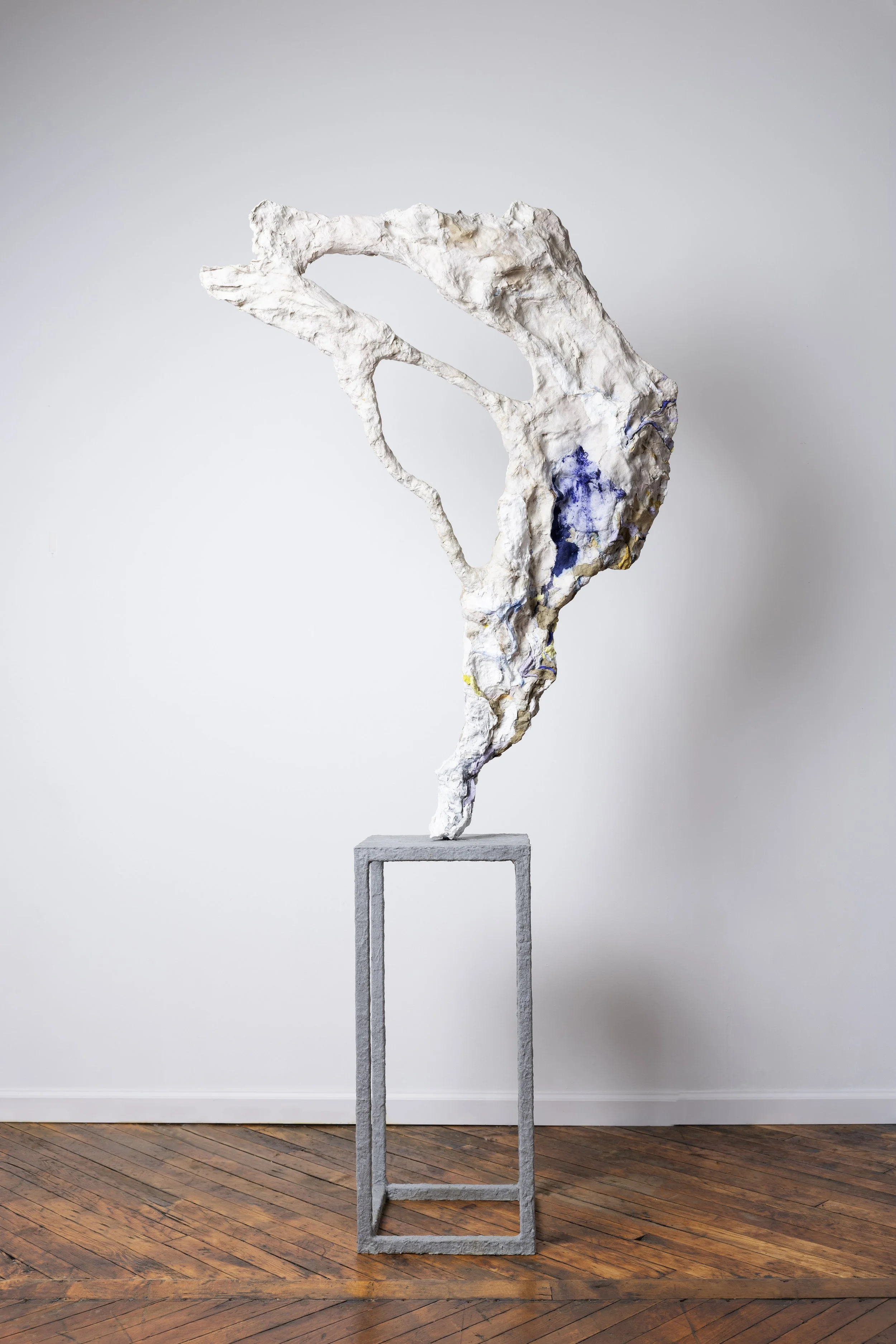 Days of Year  84” x 37” x 14"  handmade paper, pulp paint, paper mache, steel, 2025
