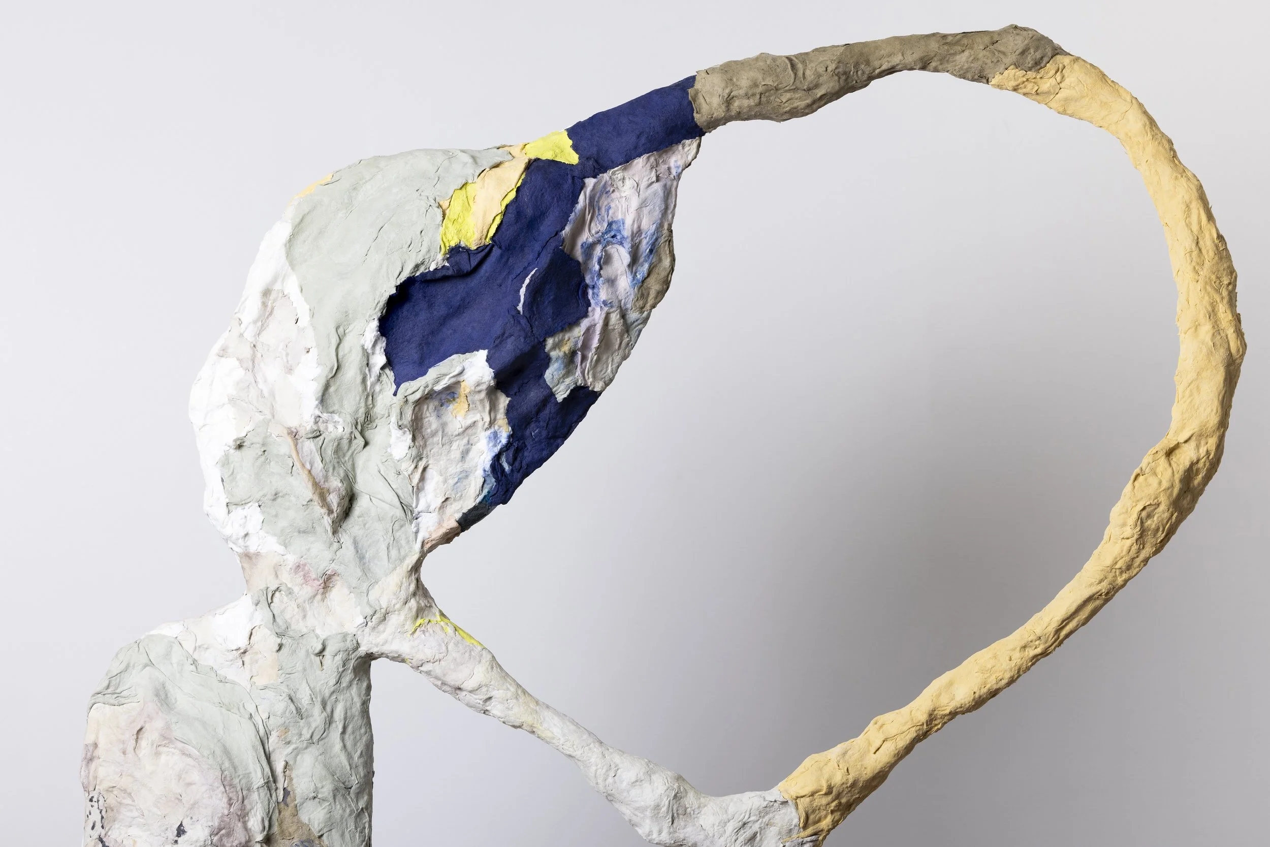 Whisper Wave 74” x 36” x 14.5” handmade paper, pulp paint, paper mache, steel, 2025