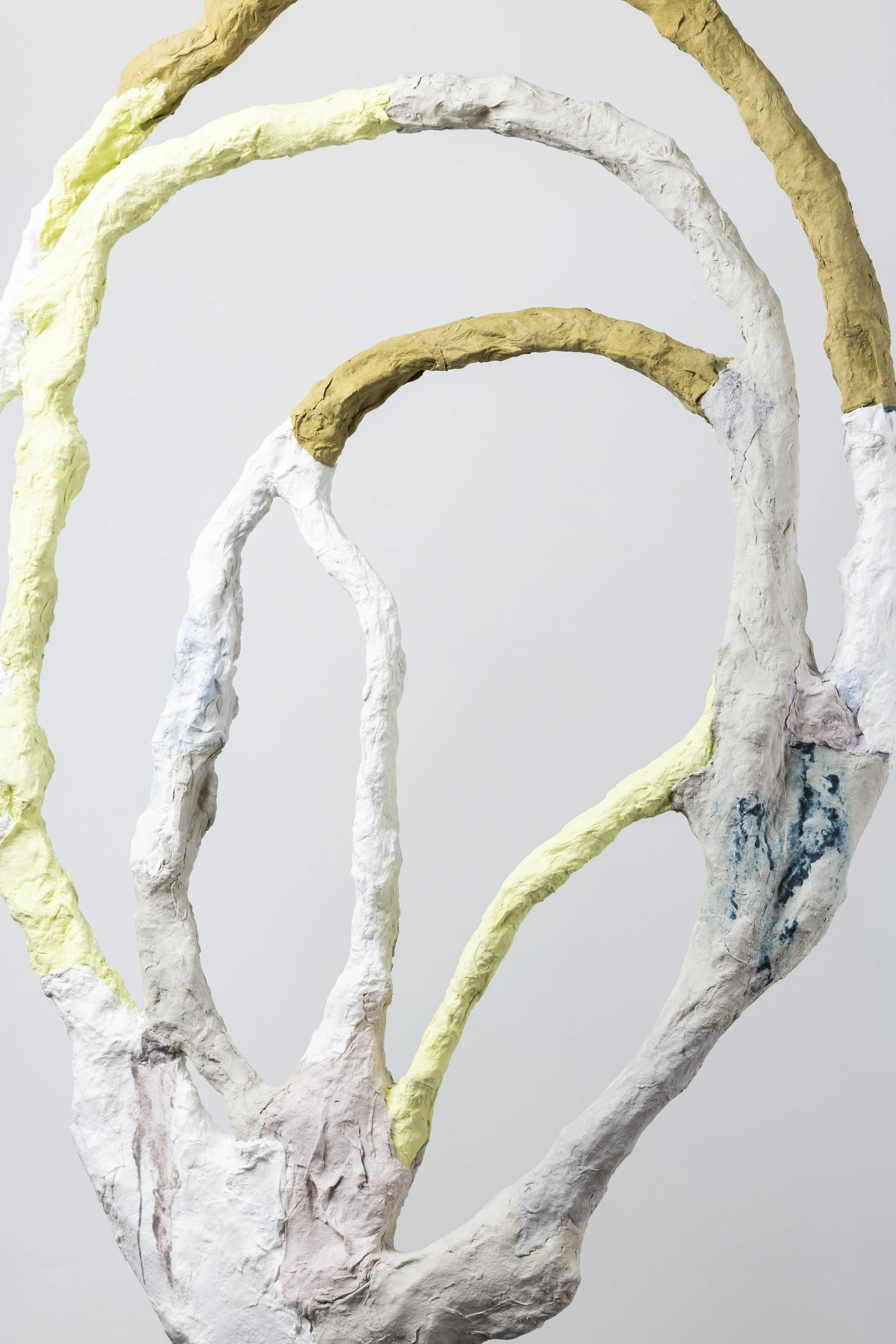 Handful of Dust 86” x 36” x 15” handmade paper, pulp paint, paper mache, steel, 2026