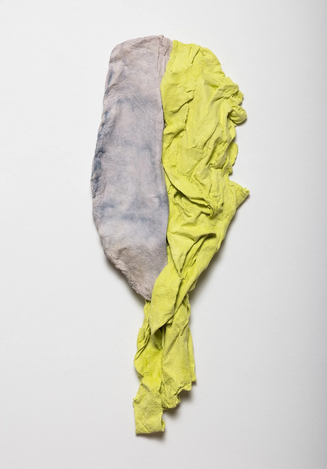 Whistle Cry  33” x 14” x 5” handmade paper, pulp paint, 2026