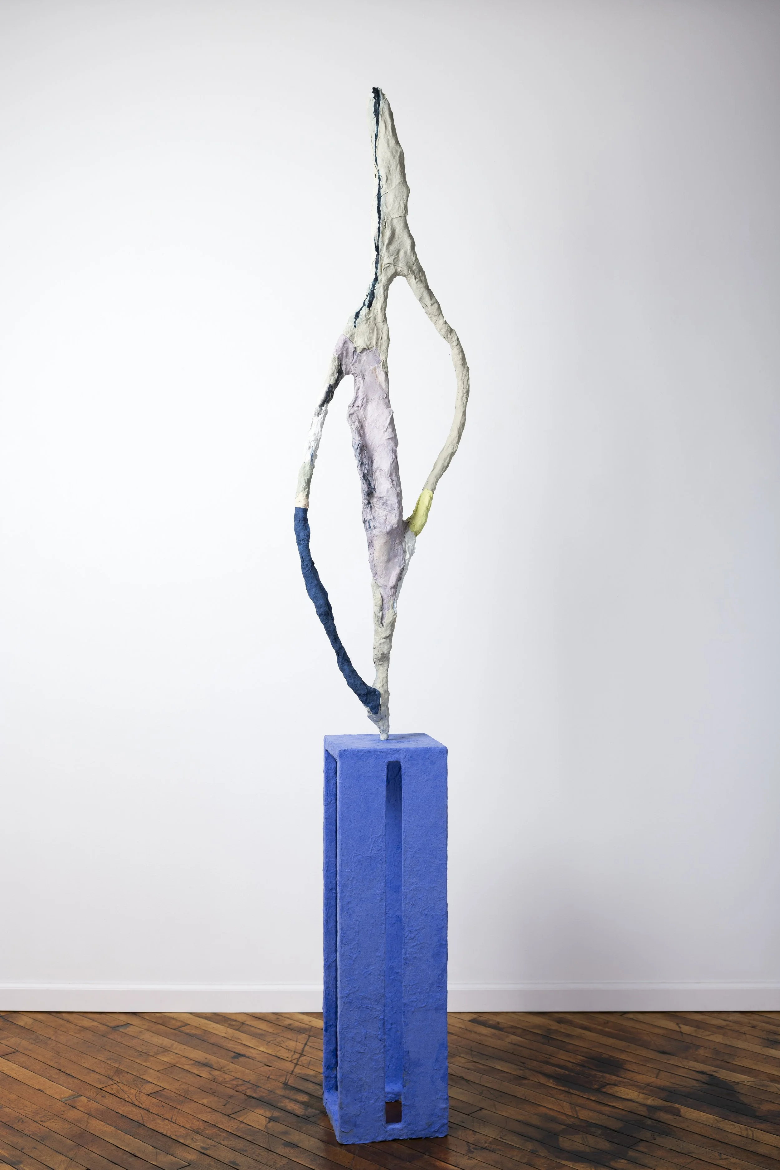 Handful of Dust 94” x 16” x 10” handmade paper, pulp paint, paper mache, steel, 2026