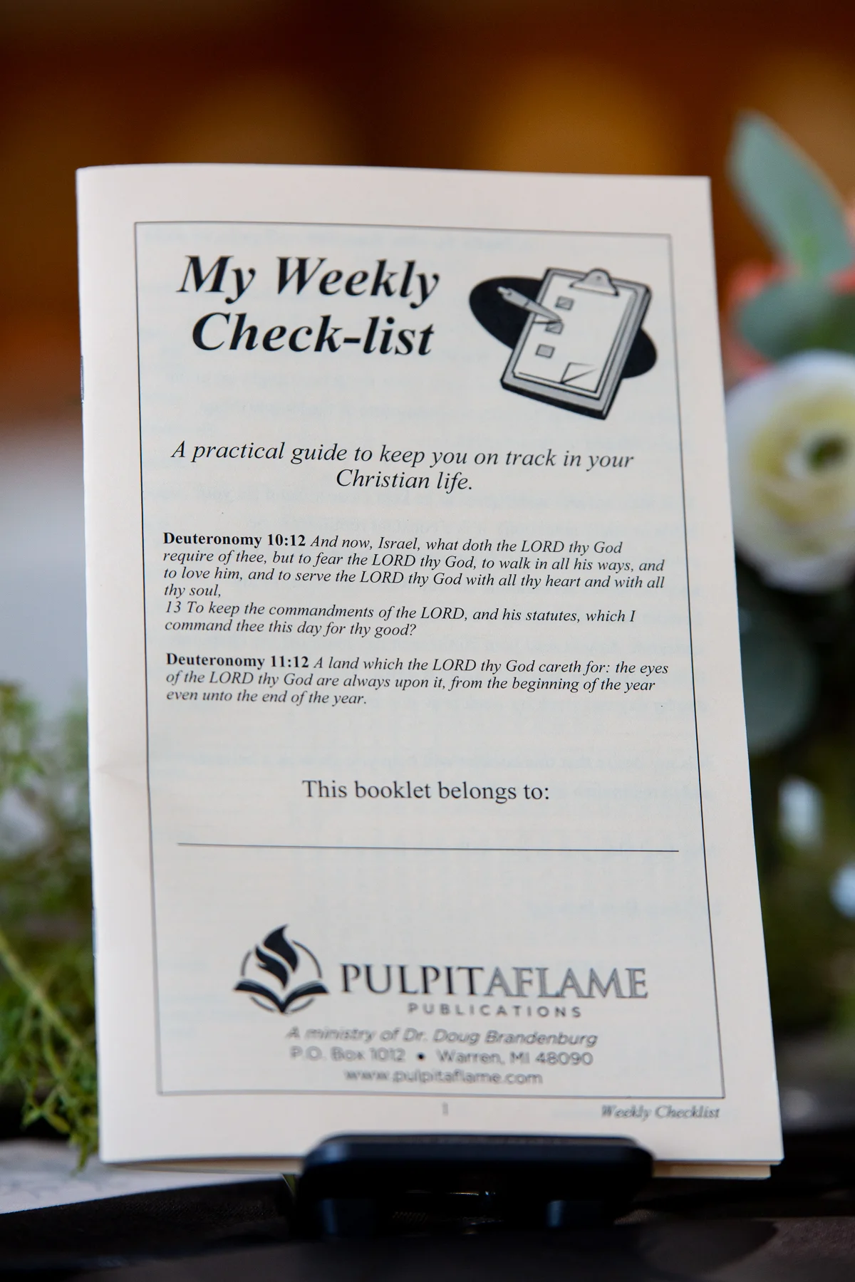 My Weekly Check-List by Dr. Doug Brandenburg