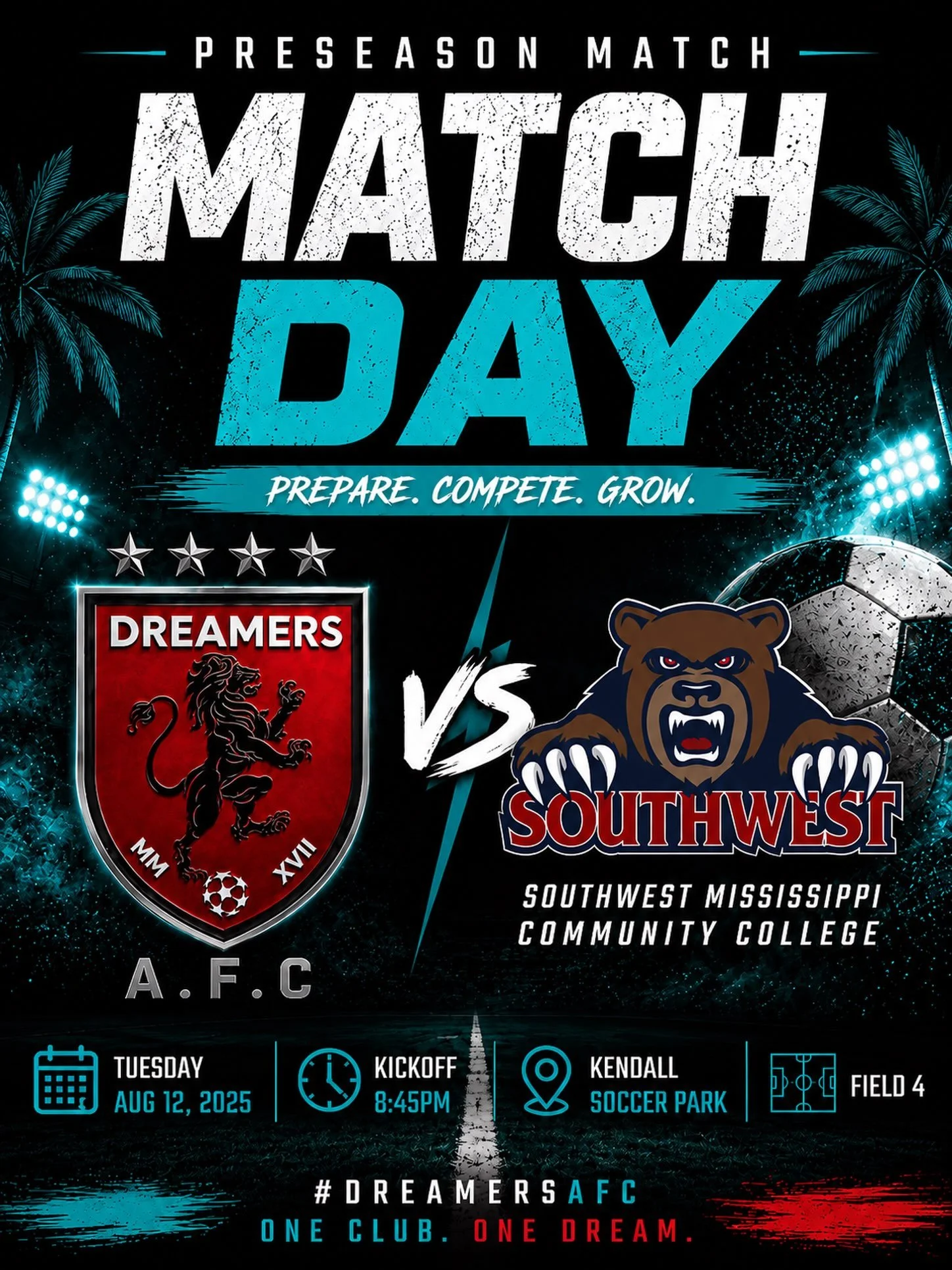 ⚽️𝐏𝐑𝐄𝐒𝐄𝐀𝐒𝐎𝐍 𝐌𝐀𝐓𝐂𝐇𝐃𝐀𝐘🔥

𝐁𝐚𝐜𝐤 𝐮𝐧𝐝𝐞𝐫 𝐭𝐡𝐞 𝐥𝐢𝐠𝐡𝐭𝐬 𝐭𝐨𝐧𝐢𝐠𝐡𝐭 𝐚𝐬 𝐃𝐫𝐞𝐚𝐦𝐞𝐫𝐬 𝐀𝐅𝐂 𝐰𝐞𝐥𝐜𝐨𝐦𝐞𝐬 𝐒𝐨𝐮𝐭𝐡𝐰𝐞𝐬𝐭 𝐌𝐢𝐬𝐬𝐢𝐬𝐬𝐢𝐩𝐩𝐢 𝐂𝐨𝐦𝐦𝐮𝐧𝐢𝐭𝐲 𝐂𝐨𝐥𝐥𝐞𝐠𝐞 𝐭𝐨 𝐌𝐢𝐚𝐦𝐢 𝐟𝐨𝐫 𝐚 𝐩𝐫𝐞