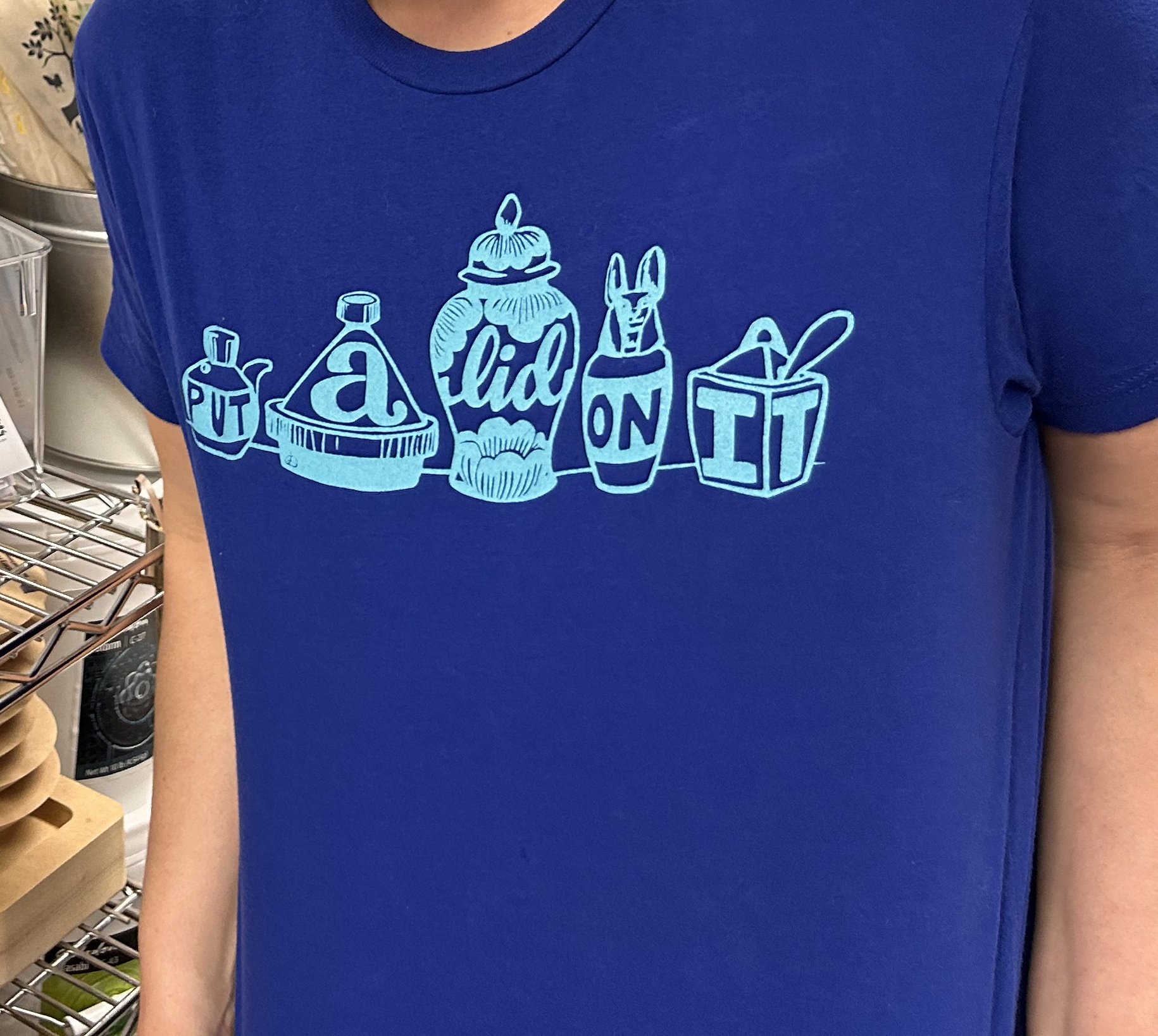 blue on blue short sleeve - $25