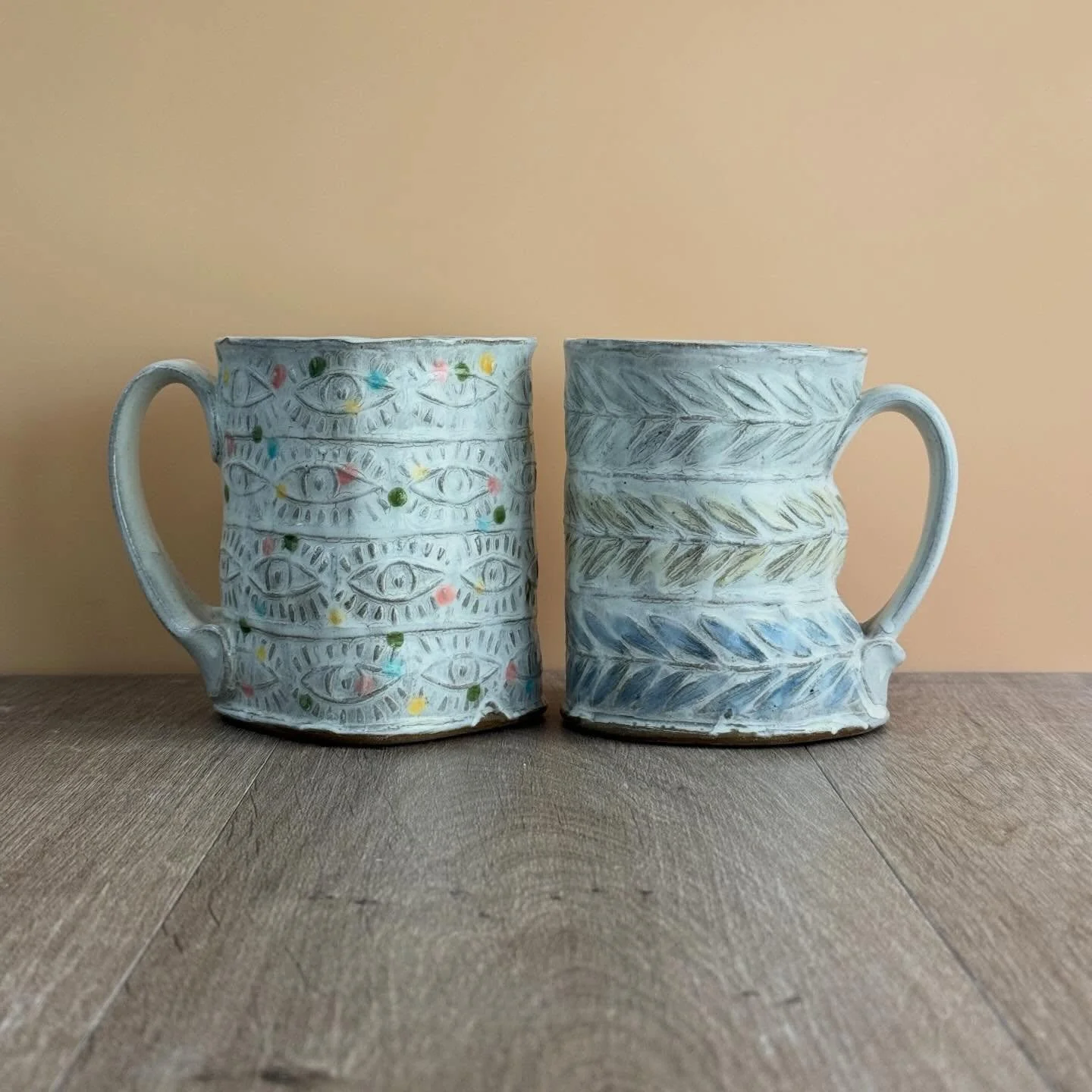 Today is the last day @asparagusvalleypotterytrail . Here are some new cups that I brought with me. Some of these found new homes yesterday. Thank you to all who came out. ❤️