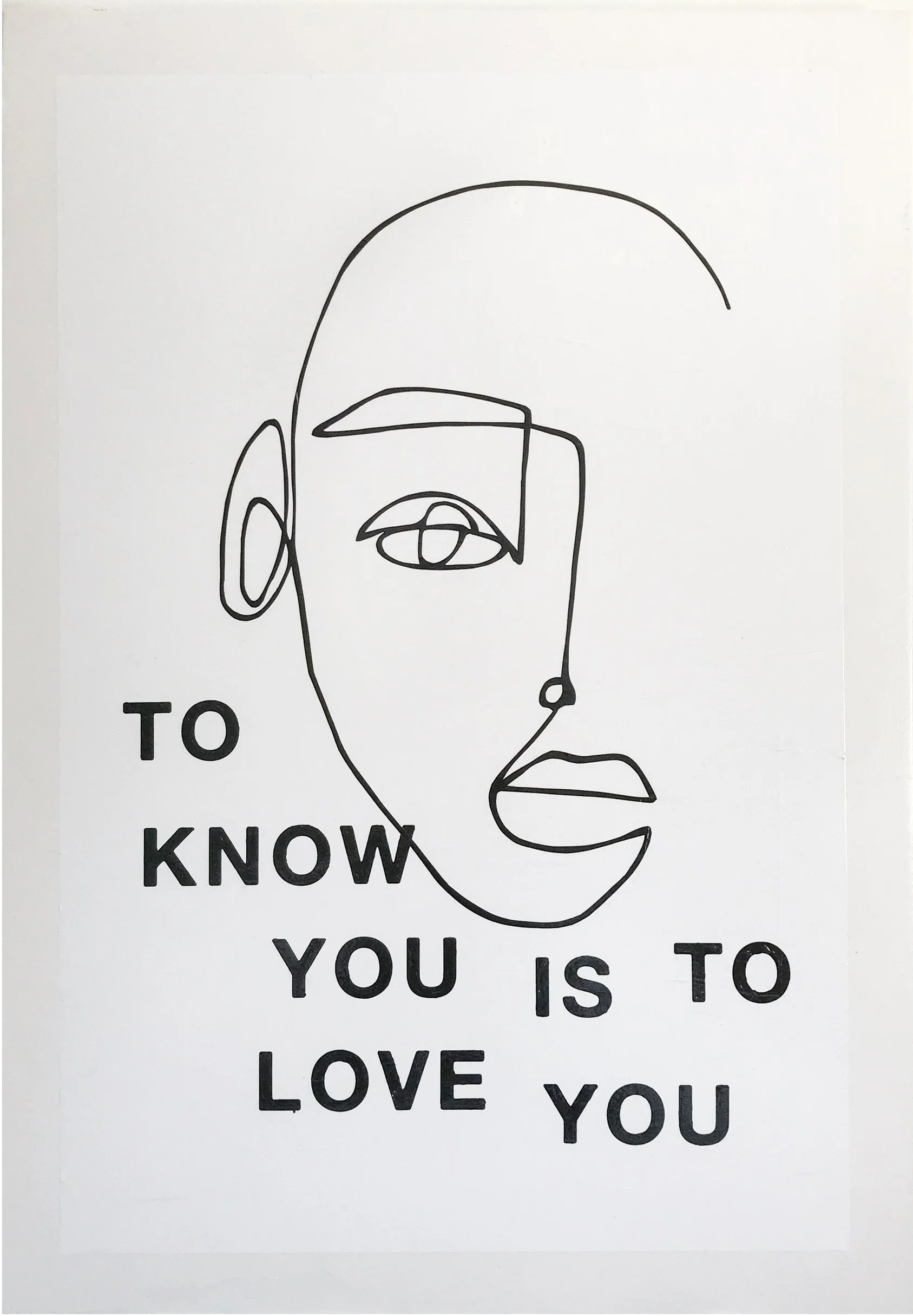 know YOU / LOVE YOU, 2018 acrylic x paper on wood 28x40 inches — CONTACT FOR PRICE