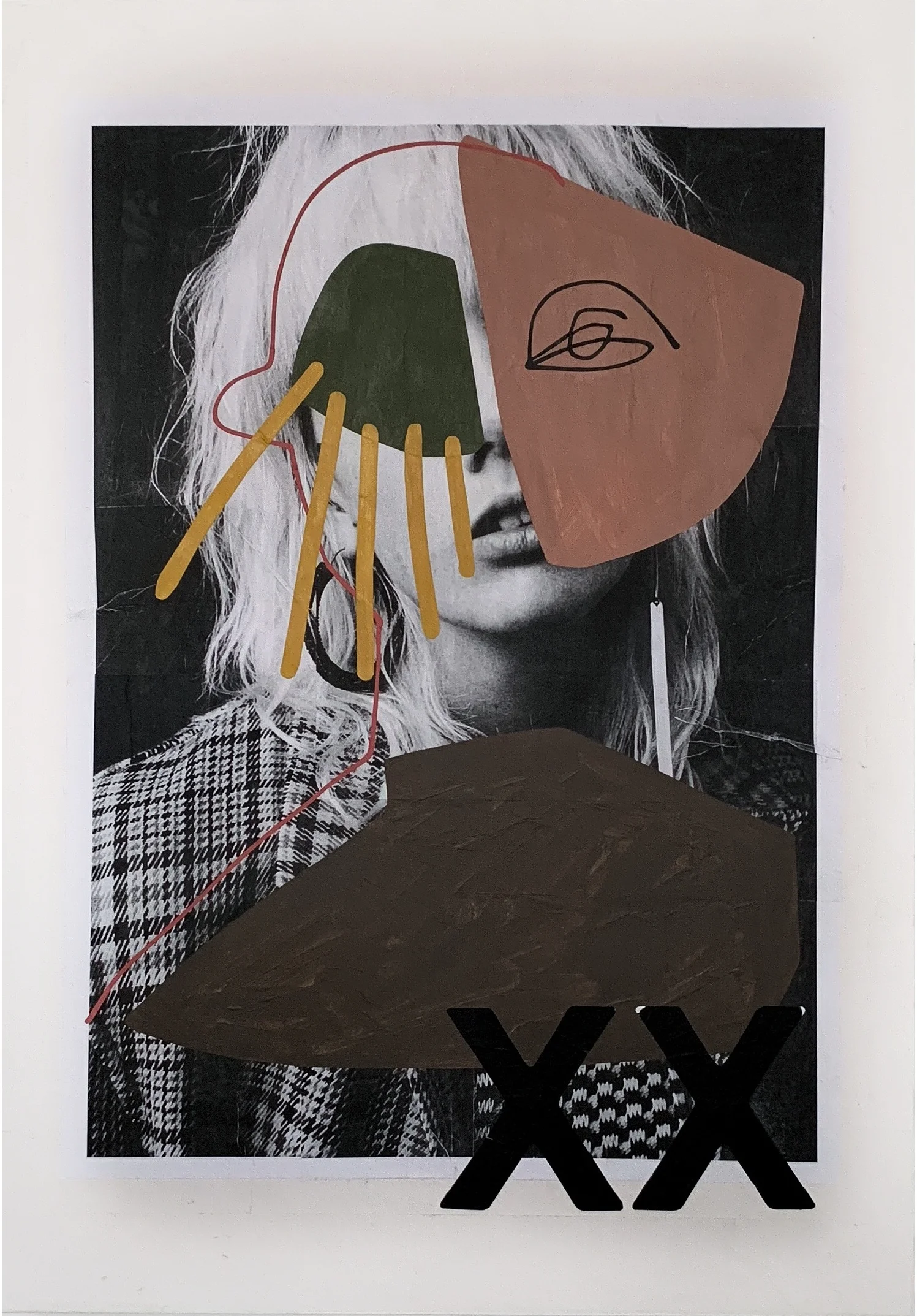 AWAKE X AWAKEN N.6, 2018 ACRYLIC X PAPER ON WOOD 20X28 INCHES — CONTACT FOR PRICE