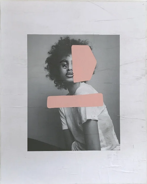 WHOLE FRAGMENTS N.7, 2017  ACRYLIC X PAPER ON WOOD  16X20 INCHES  — SOLD