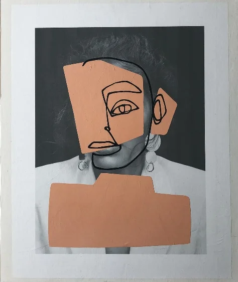 WHOLE FRAGMENTS N.18, 2018  ACRYLIC X PAPER ON WOOD  20X28 INCHES  — SOLD