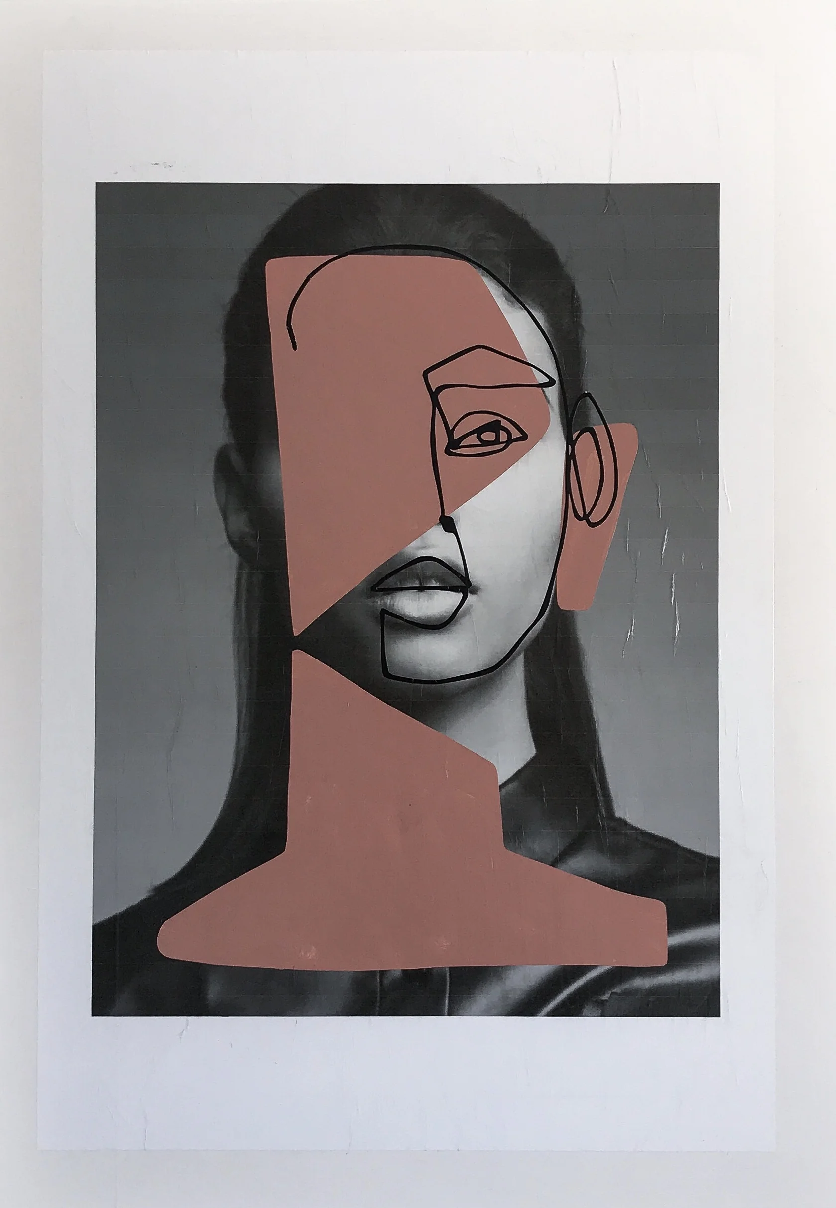 WHOLE FRAGMENTS, N.19, 2018 ACRYLIC X PAPER ON WOOD 28X40 INCHES — CONTACT FOR PRICE