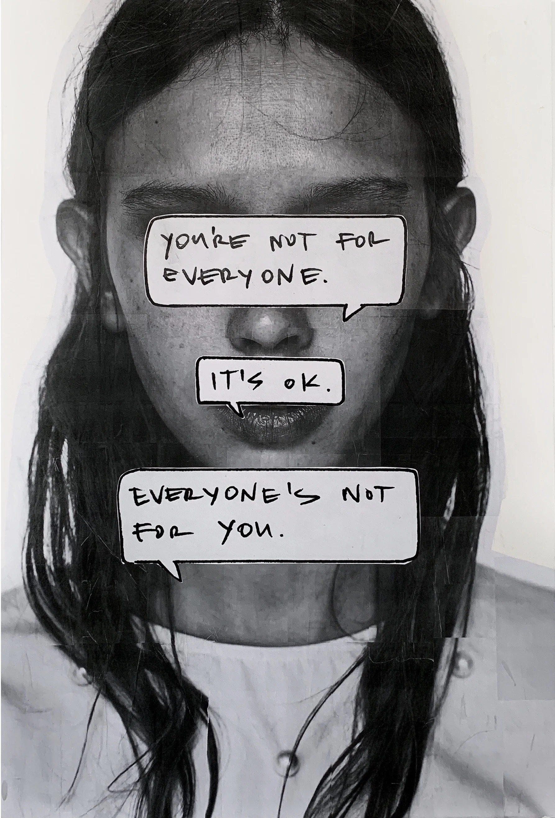 you for you, 2018 acylic x paper on wood 40x60 inches — sold