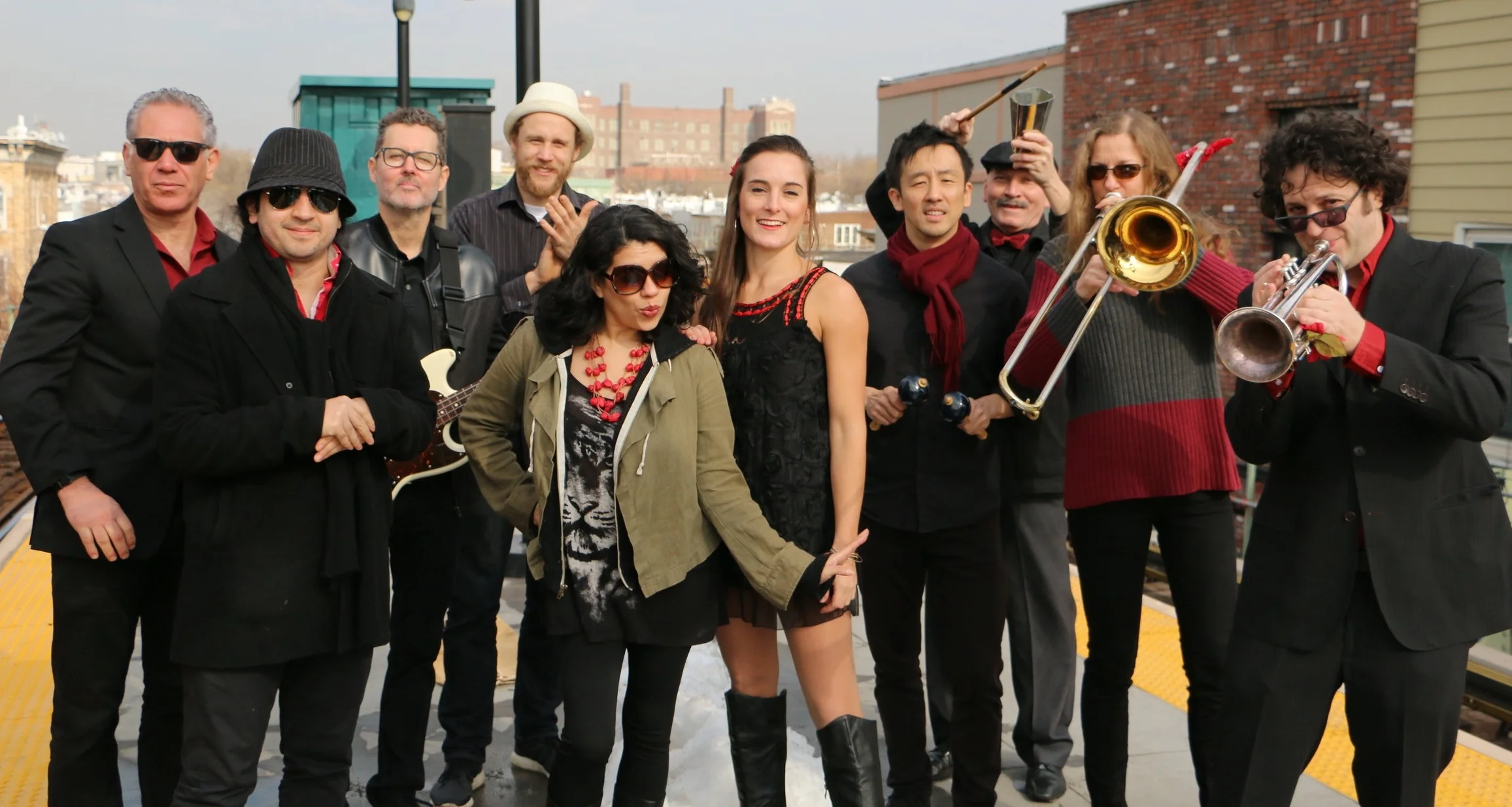 THE BAND! (L-R) Kenny Bruno, Manuel Garcia Orozco, Rafael Gomez, Dylan Blanchard, Mariella Gonzalez, Paloma Muñoz, Arei Sekiguchi, Teddy Acosta, Vera Kempner, Jonathan Goldman