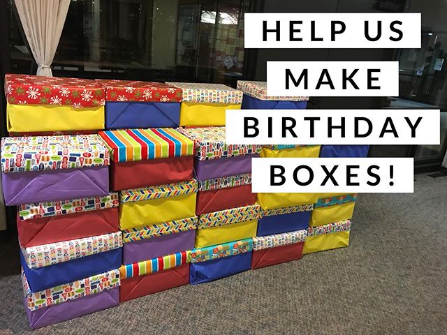 Tomorrow #sundayfunday at 10:00am We have enough donations to put together another round of #BirthdayBoxes! They contain all of the supplies you could ever need to make sure every kiddo has the birthday celebration they deserve.

These boxes will go 