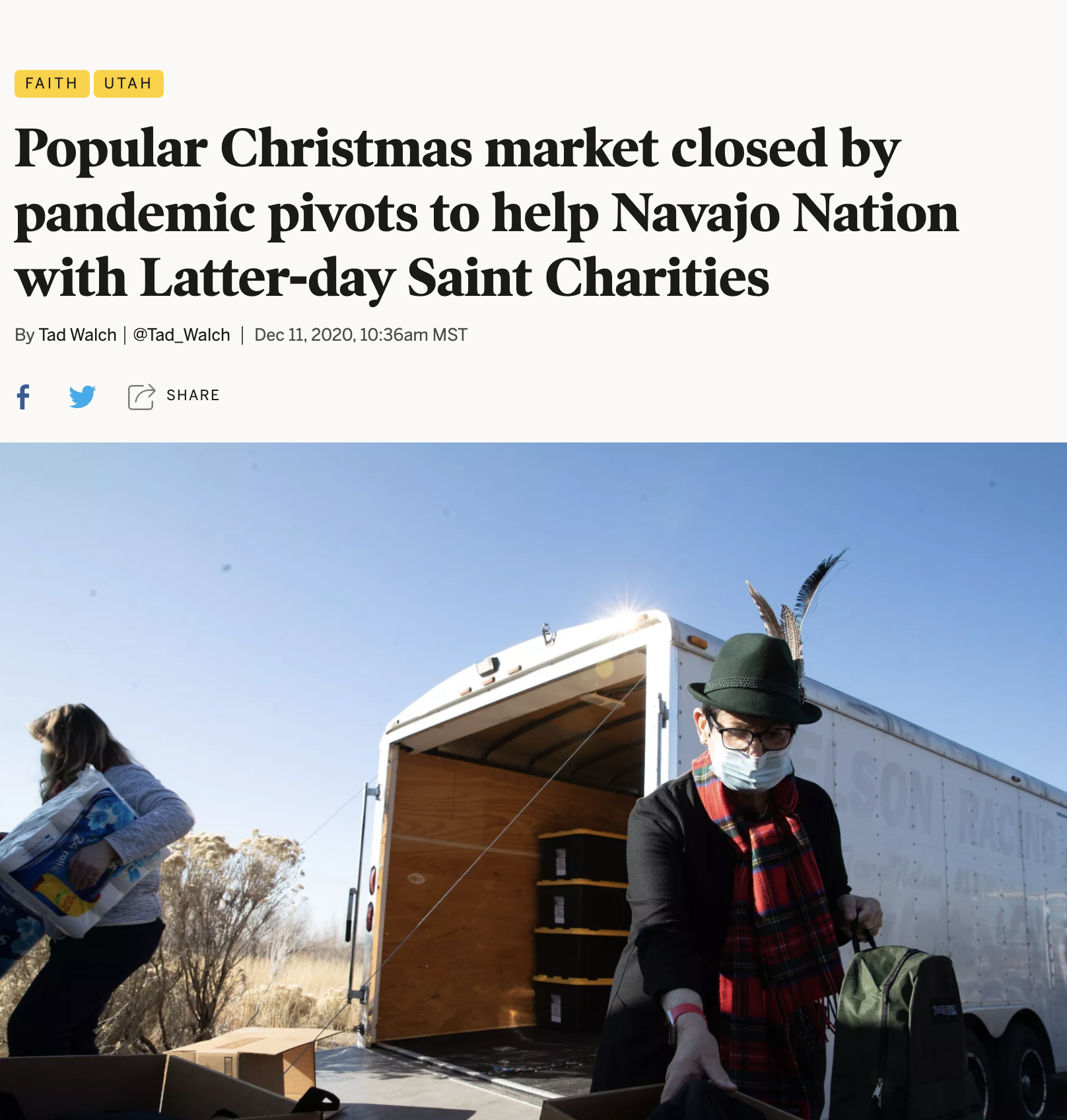Popular Christmas market closed by pandemic pivots to help Navajo Nation with Latter-day Saint Charities