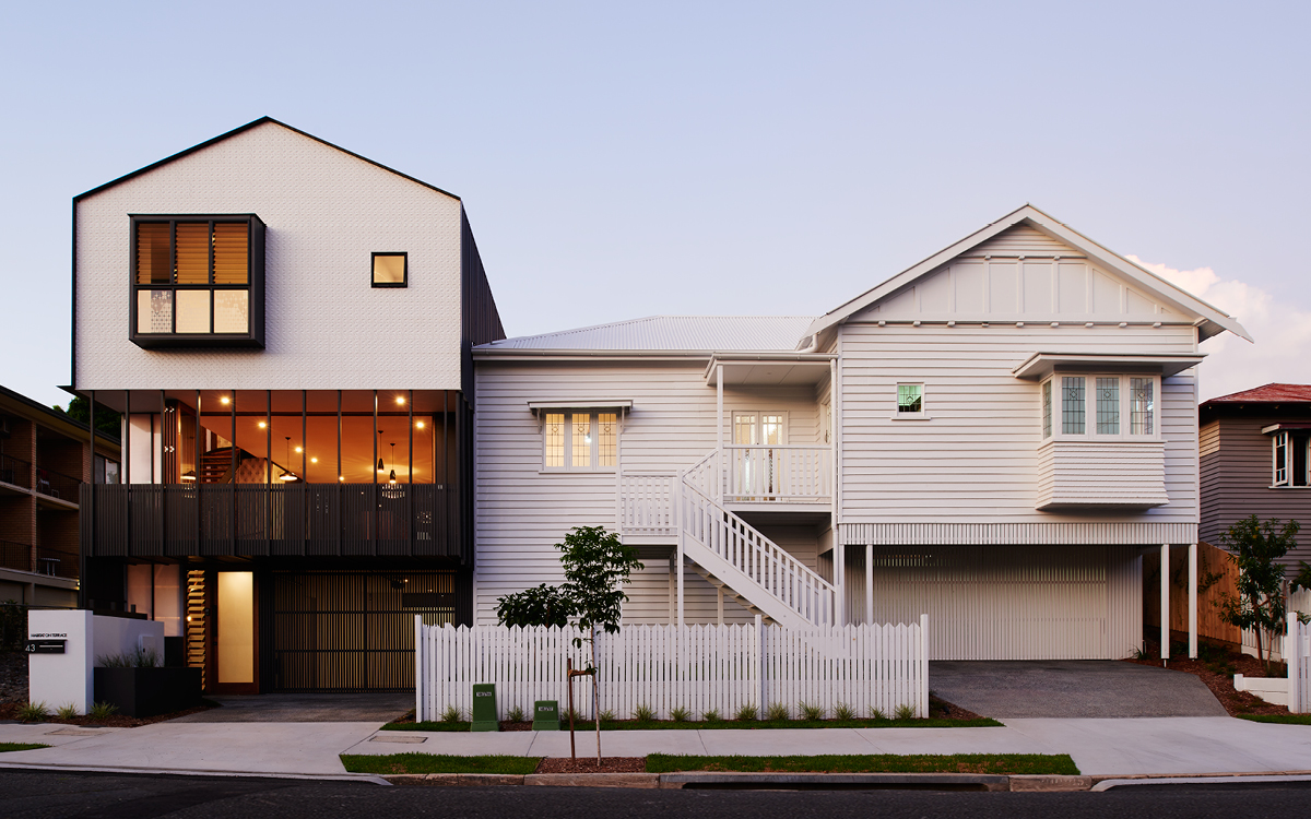 Habitat on Terrace Street View | new townhouse interprets existing queenslander