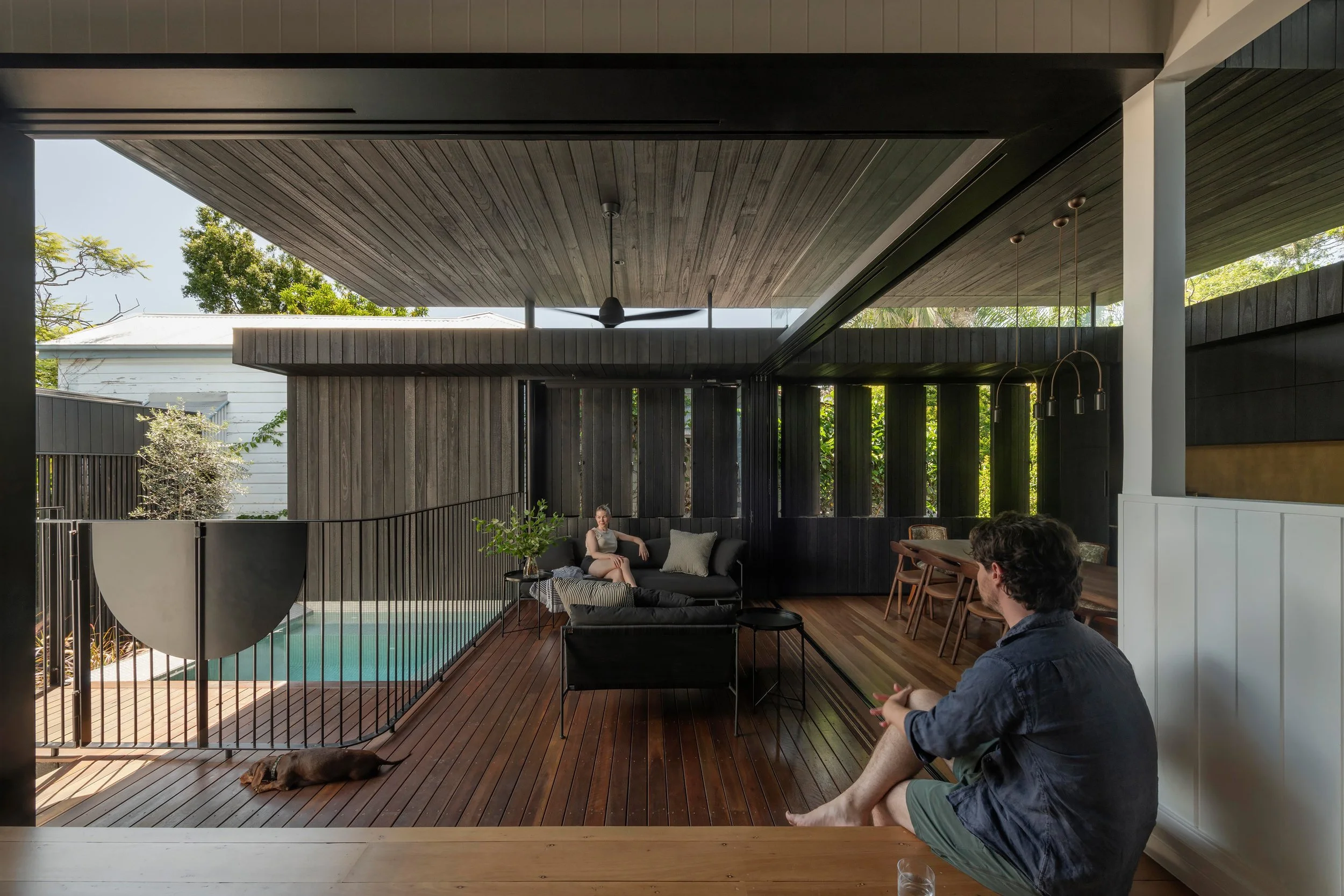 A light-touch reworking of a 1910 Queensland worker’s cottage, where a crafted wraparound loggia blurs inside and out, creating generous, refined living on a modest inner-city footprint. 