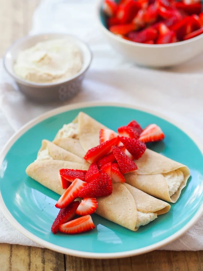 Strawberry Crepes with Honeyed Cashew Cream