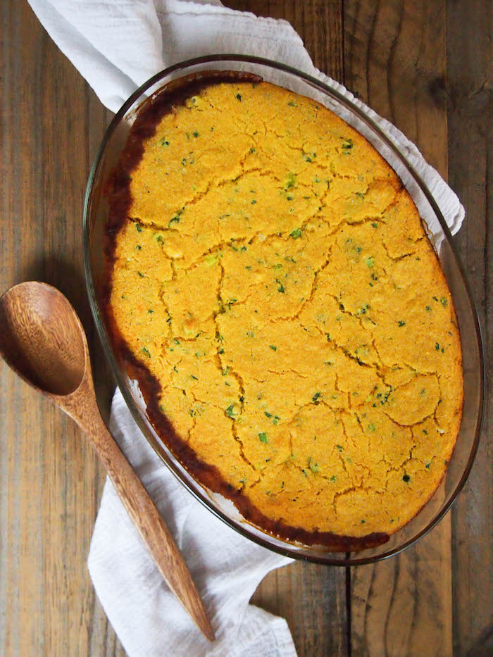 Black-Eyed Pea Casserole with Cornbread Crust