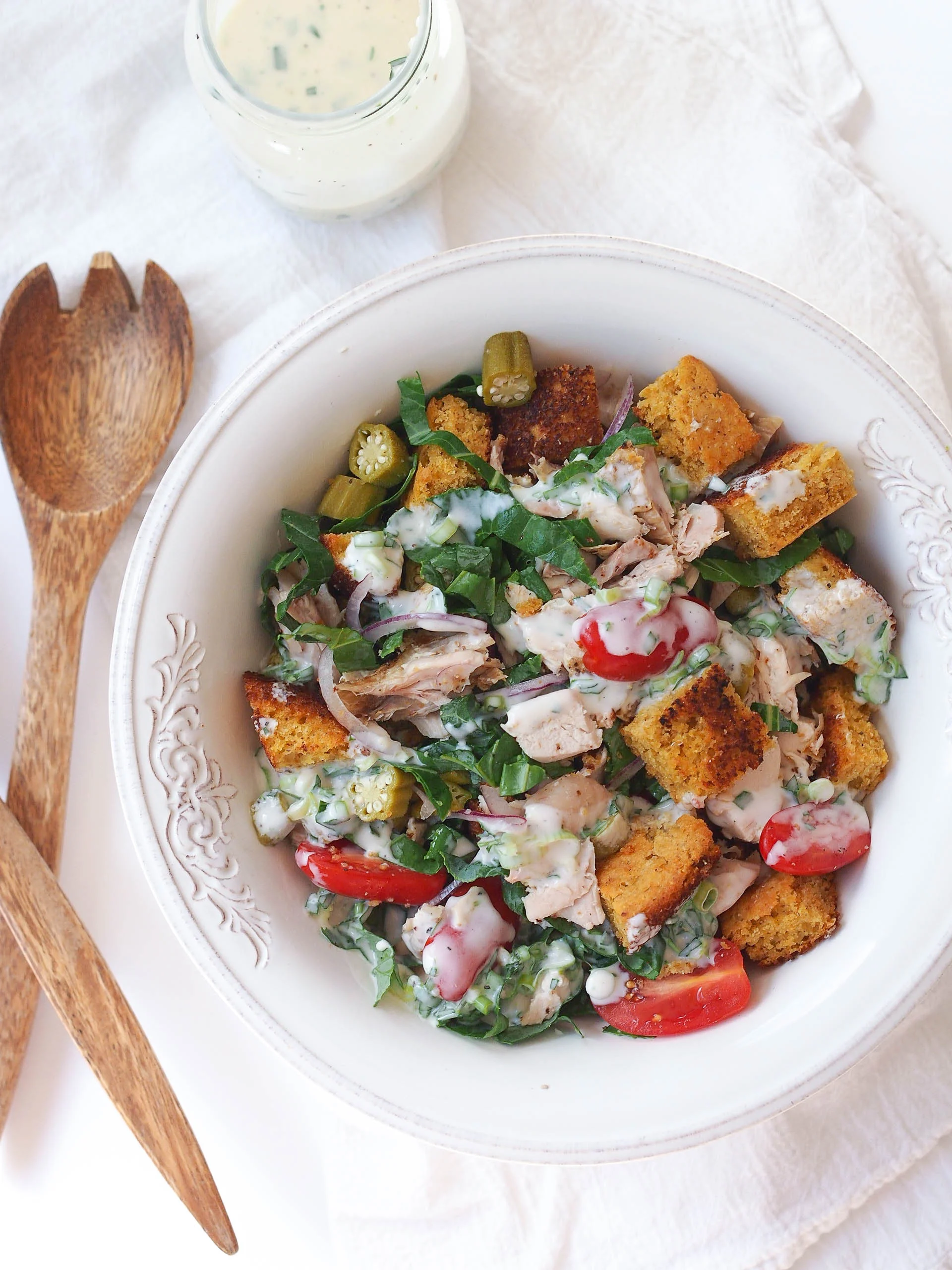Turkey and Cornbread Panzanella with Buttermilk Dressing