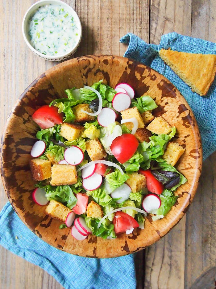 Cornbread Salad with Buttermilk Lime Dressing