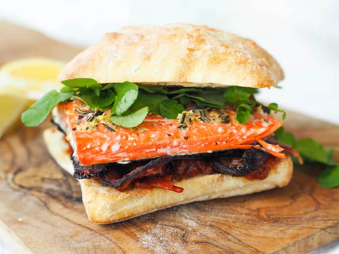 Salmon BLT with Tomato Jam and Watercress Recipe + Three Things to Read Today
