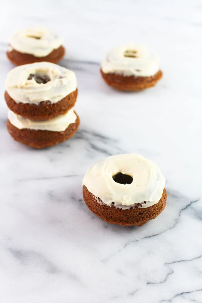 Gluten Free Carrot Cake Donuts with Cream Cheese Frosting