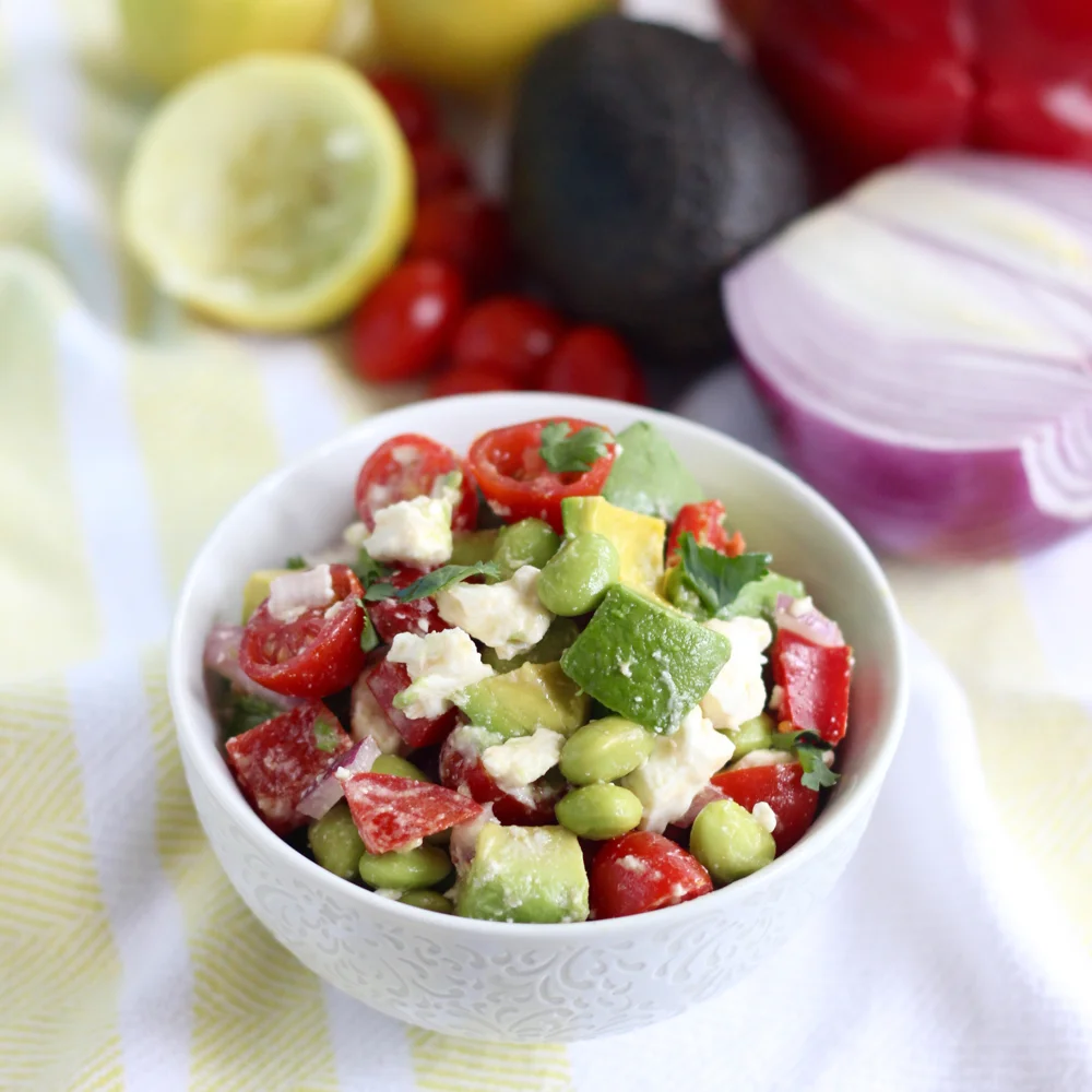 Edamame Salsa with Avocado and Feta