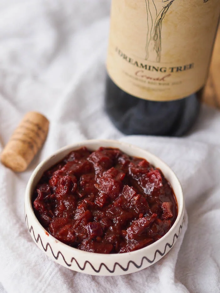 Red Wine Tomato Jam with Dreaming Tree Crush