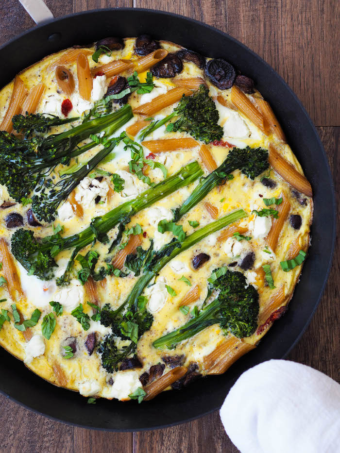 Pasta Frittata with Broccoli Rabe and Baby Bellas — Registered ...
