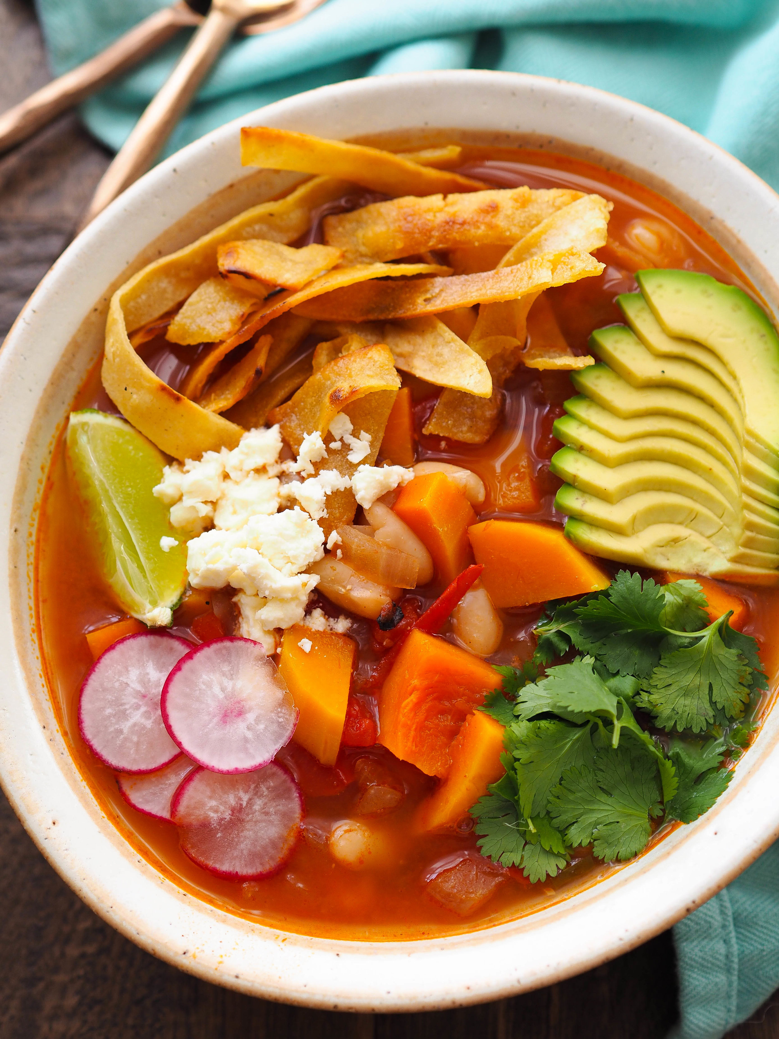 Vegetarian Tortilla Soup with Butternut Squash Recipe — Registered ...